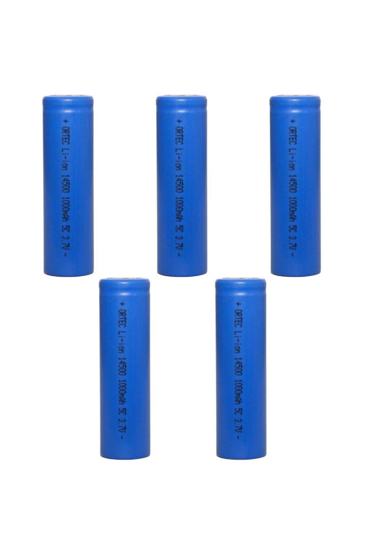 ORTEC 14500 3.7V Li-Ion 1000mAh 5C Şarj Edilebilir Kalem Pil 5'Li