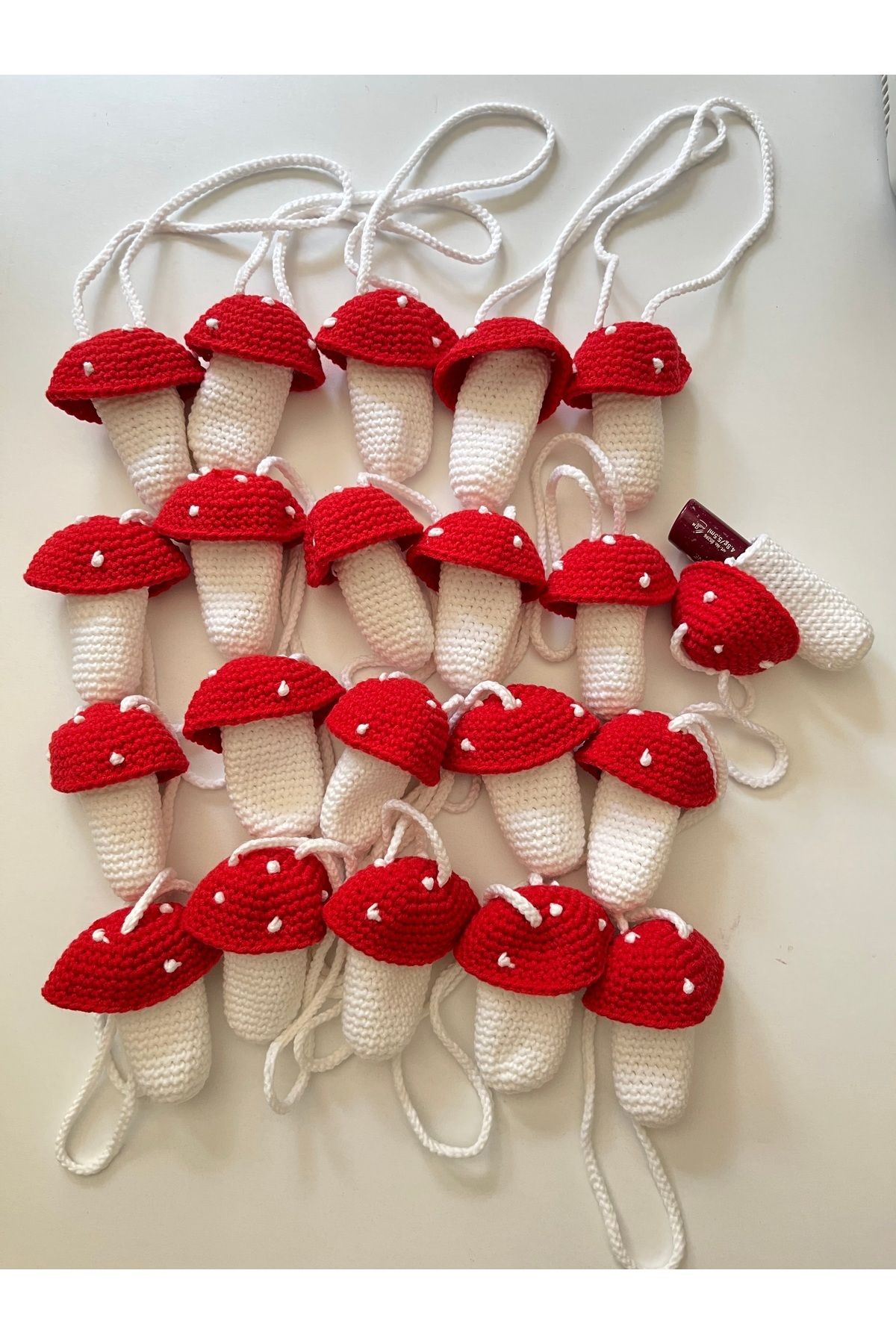 Sumicorn Design-Amigurumi Knitted Mushroom - lip Balm and lip Gloss Case, Bag Accessory, Handmade Gift 5