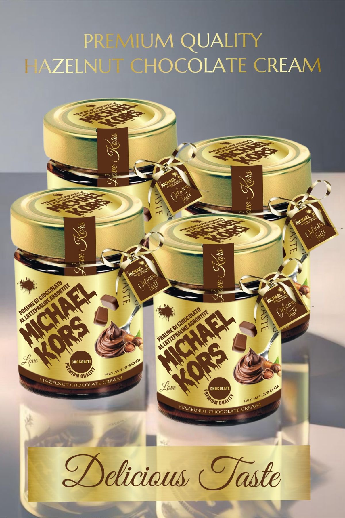 Michael Kors Love Michael Kors Praline Dı Cioccolato Al Latte Pralin Çikolata Parçacıklı Fındık Kreması 330G x 4