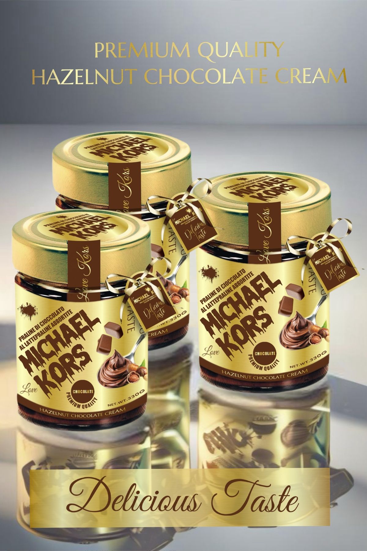 Michael Kors Love Michael Kors Praline Dı Cioccolato Al Latte Pralin Çikolata Parçacıklı Fındık Kreması 330G x3