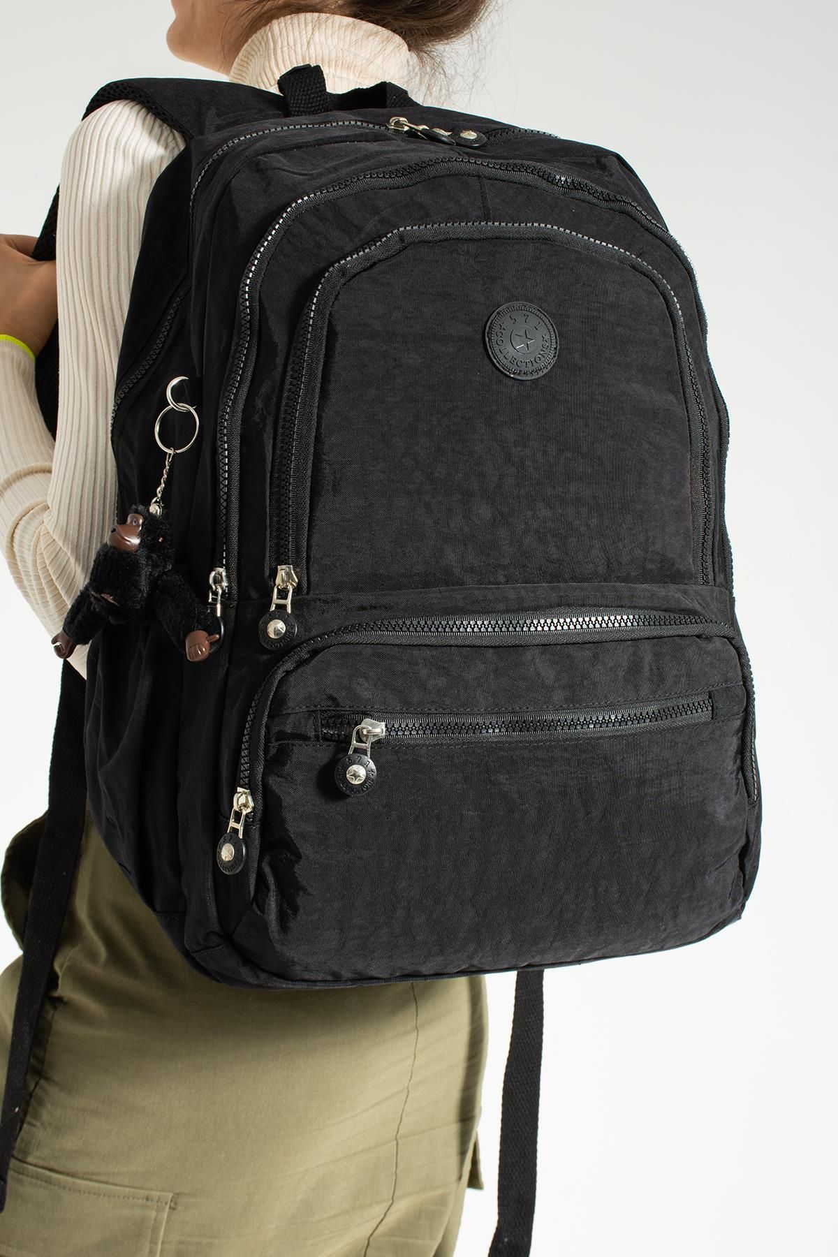571 Collections Çanta Rucsac Unisex Negru Ultraușor Impermeabil - Buzunare Multiple (model: 571-1g) Femeie - One Size