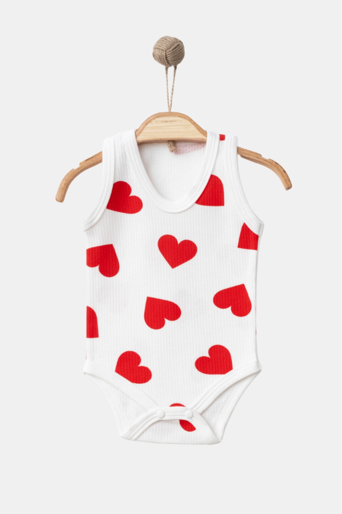 Bamoola %100 Organik Pamuk Kalp Desen 3'lü Atlet Body Zıbın - Askılı - Çıtçıtlı (KIRMIZI - PEMBE - TURUNCU) fotoğrafı 3 (önizleme)