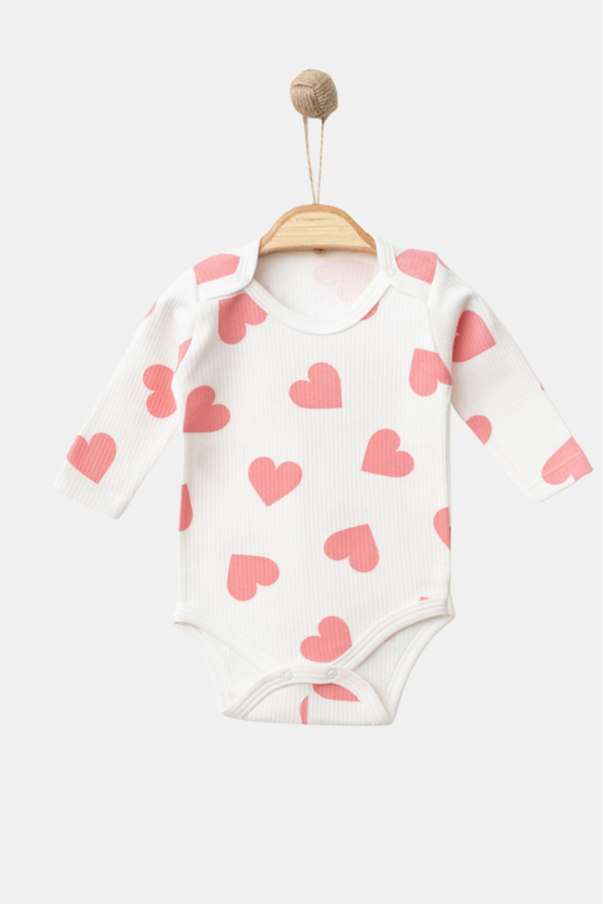 Bamoola %100 Pamuk Renkli Kalp Desen 3'lü Atlet Body Zıbın - Uzun Kol - Çıtçıtlı (KIRMIZI - PEMBE - TURUNCU) fotoğrafı 4 (önizleme)