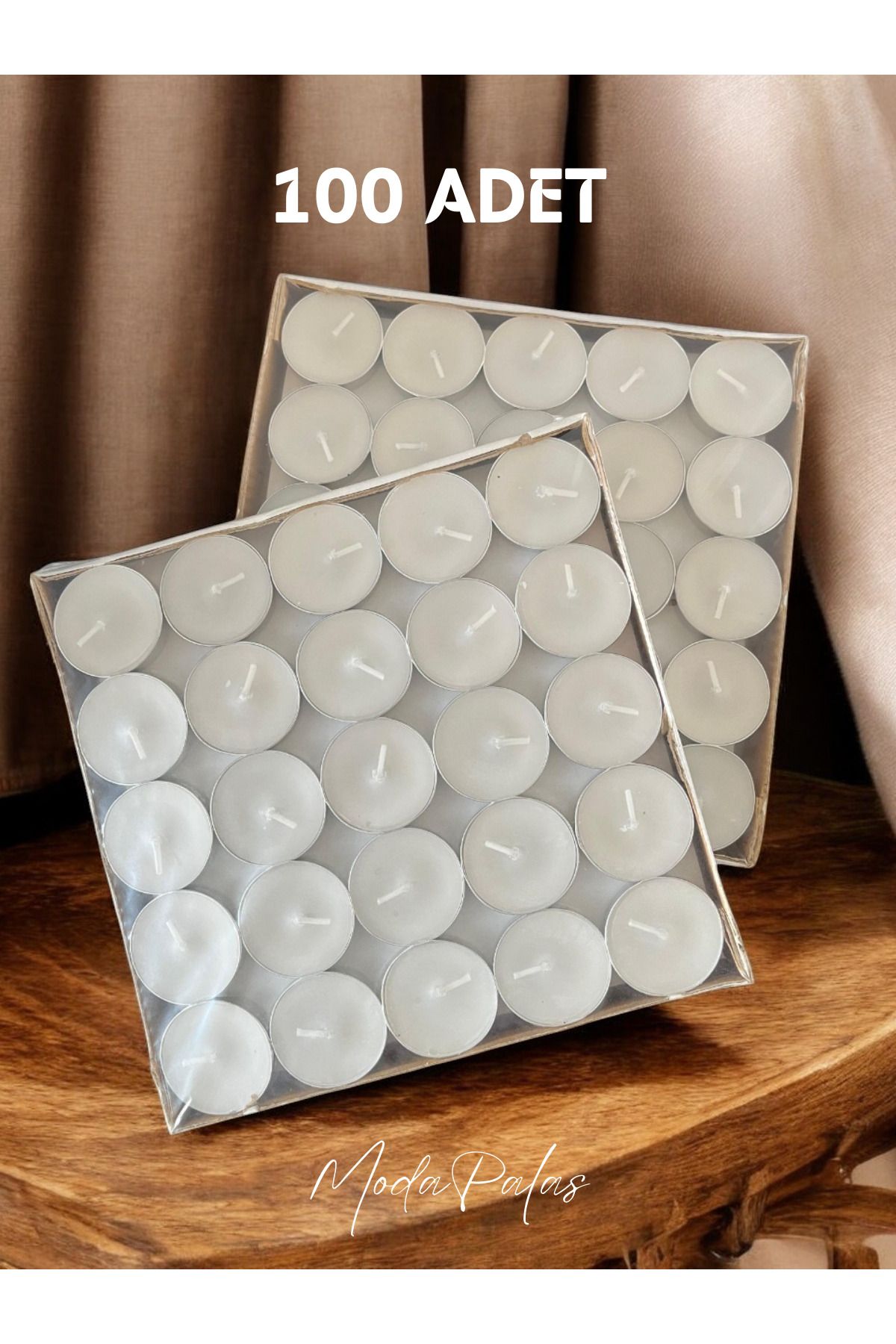 100 Adet Tealight Mum Ekonomik - Kokusuz