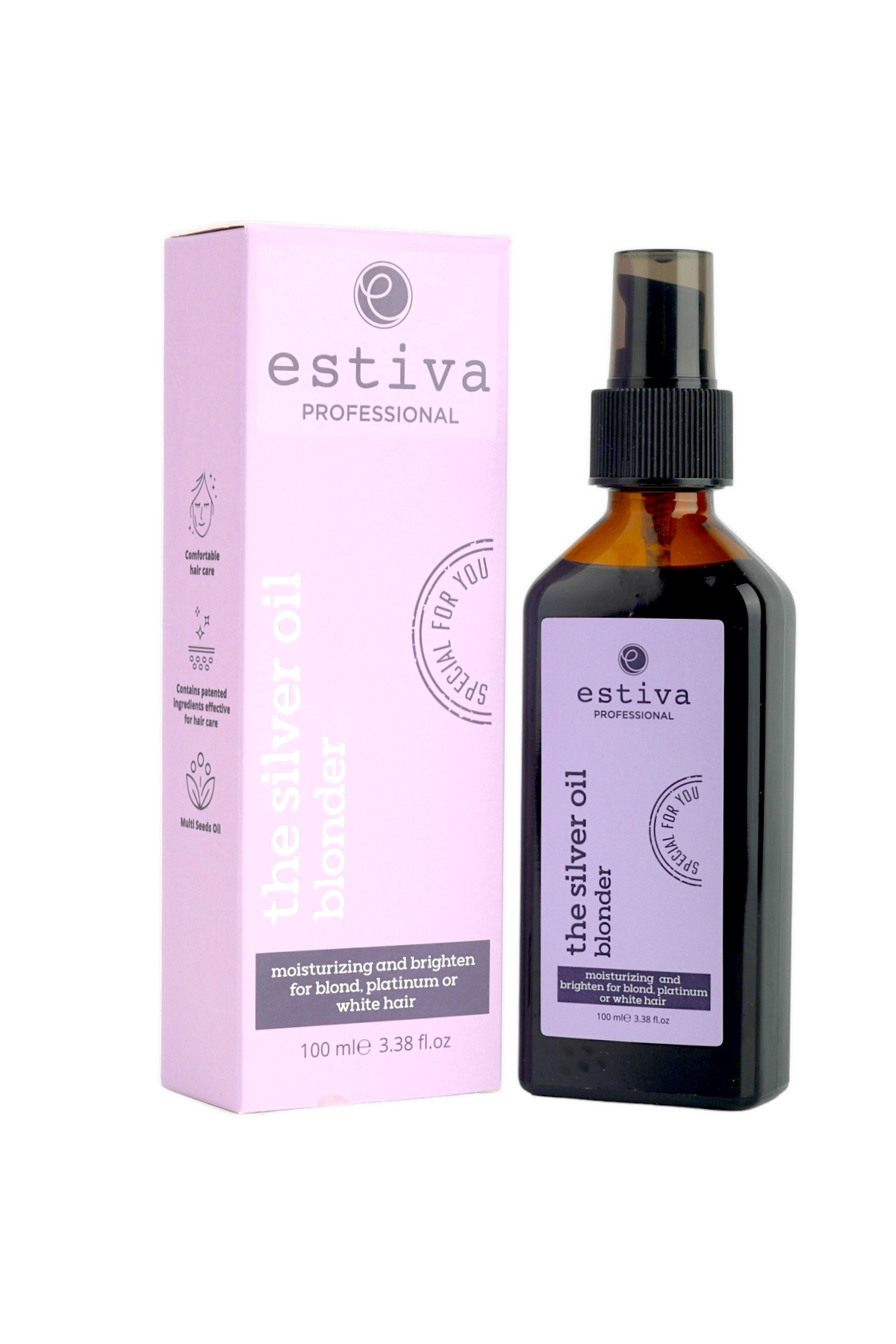 Estiva Silver Oil 100ml - Platin, Sarı ve Beyaz Saçlar için Durulanmayan Saç Bakım Yağı — 02