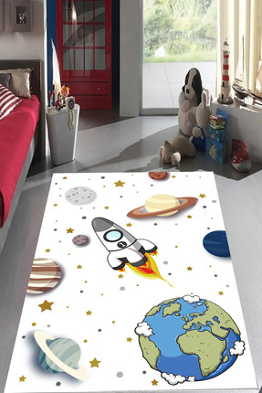 Carmine Carpet Dijital Baskılı Dekoratif Yıkanabilir Kaymaz Taban Çocuk Halısı