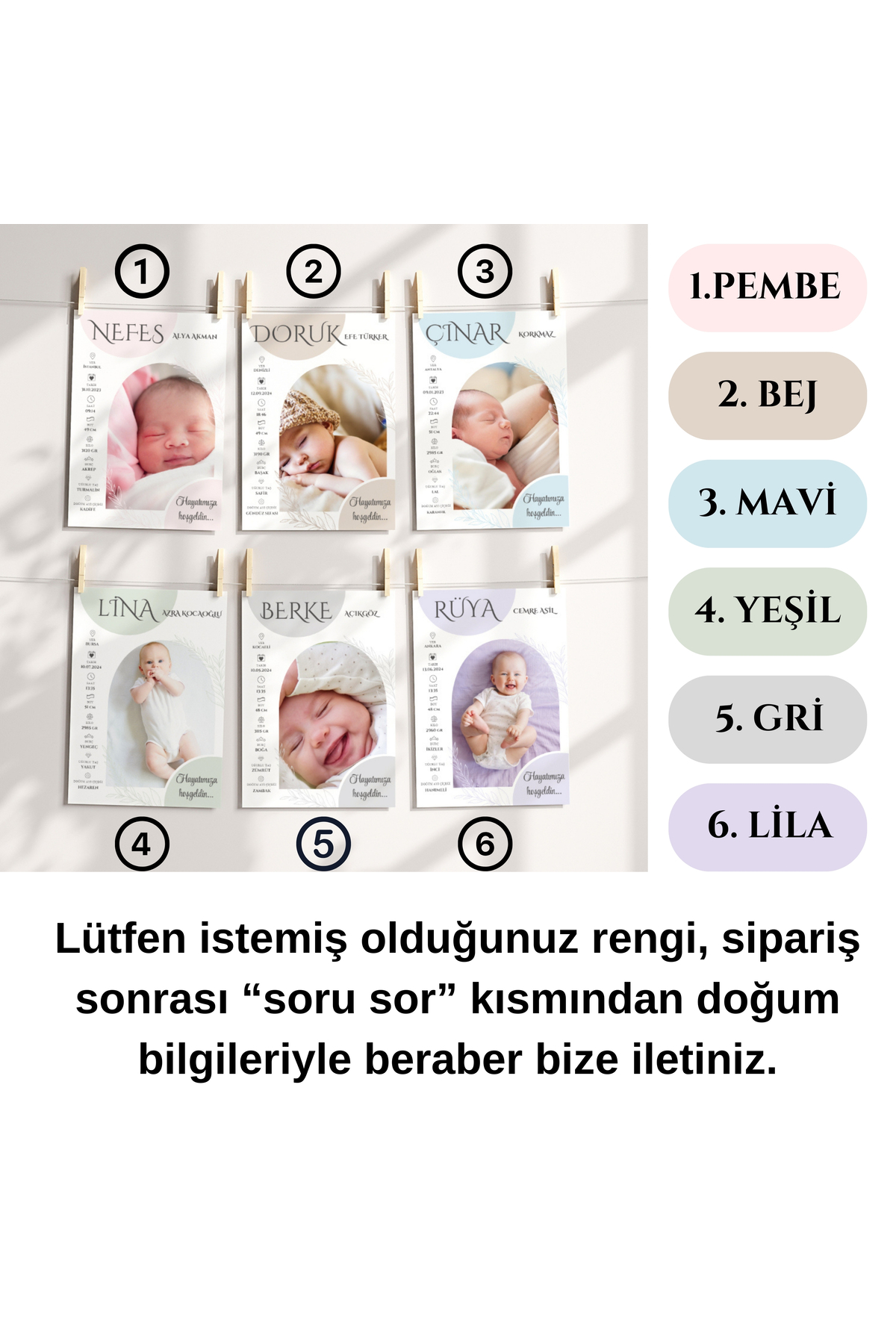 CKA Tasarım Ayrıntılı Fotoğraflı Doğum Tablosu, Bebek Doğum Hatırası Tablosu fotoğrafı 6 (önizleme)