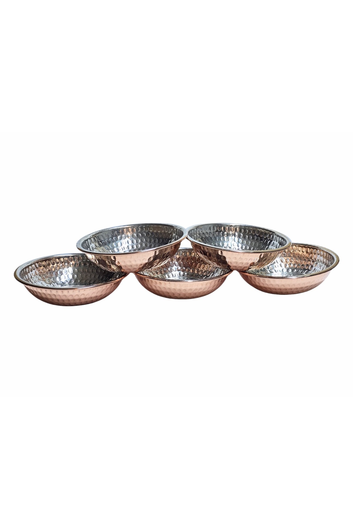 Zinnun-Set of 6 Copper Appetizer and Breakfast Plates 1