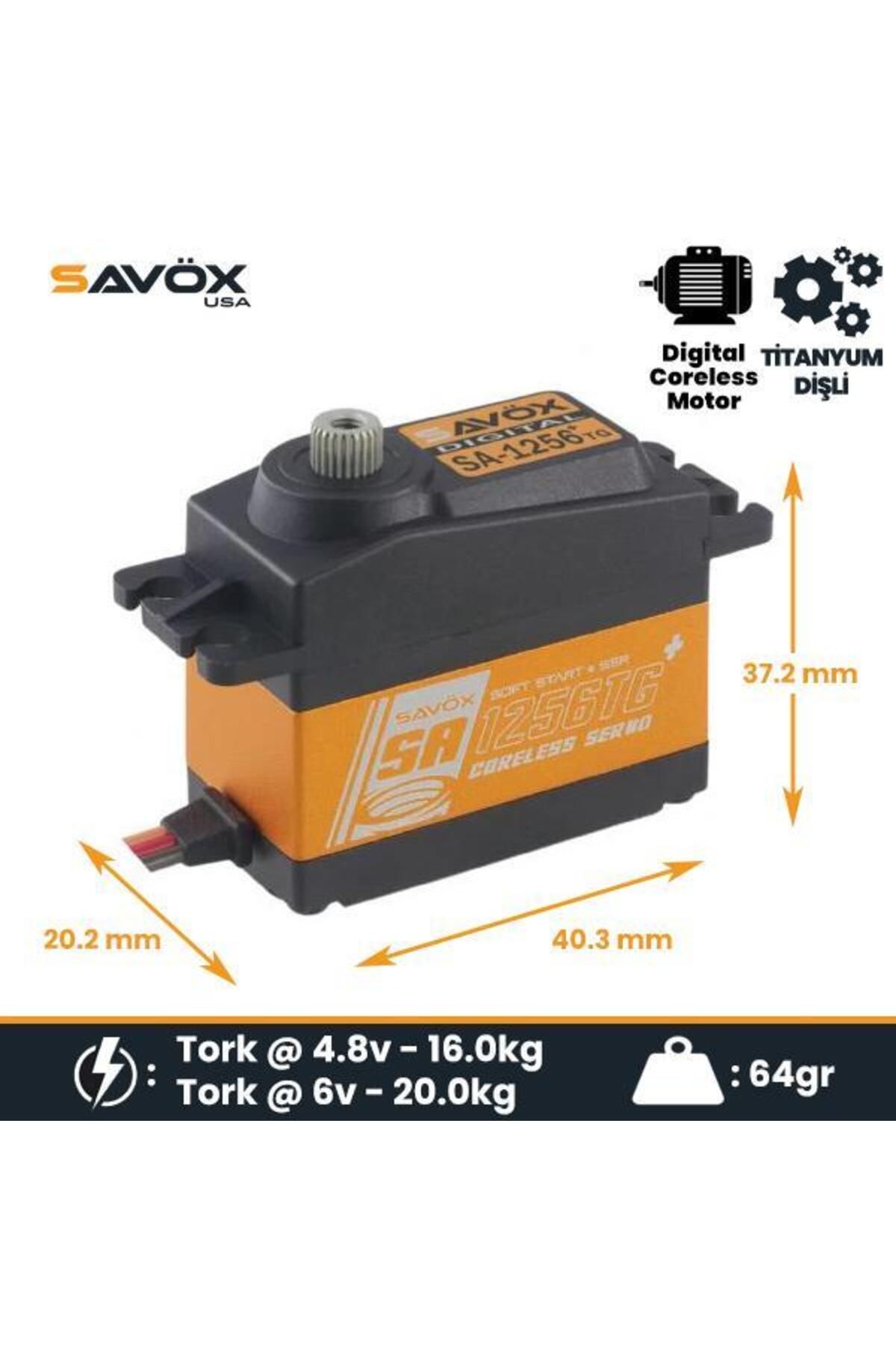 Savöx Savox SA1256TGP Digital Servo Coreless Motor With Soft Start High Voltage Titanium Dişli