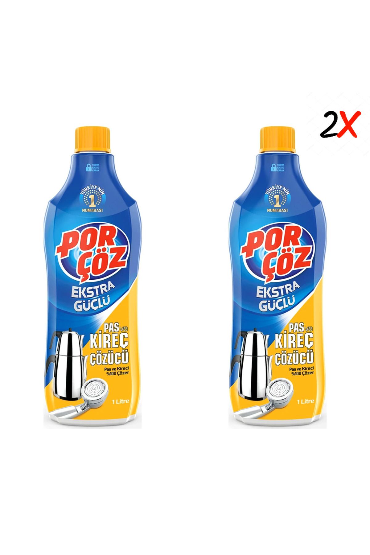 Porçöz Ekstra Güçlü Pas ve Kireç Çözücü 2x1 Lt