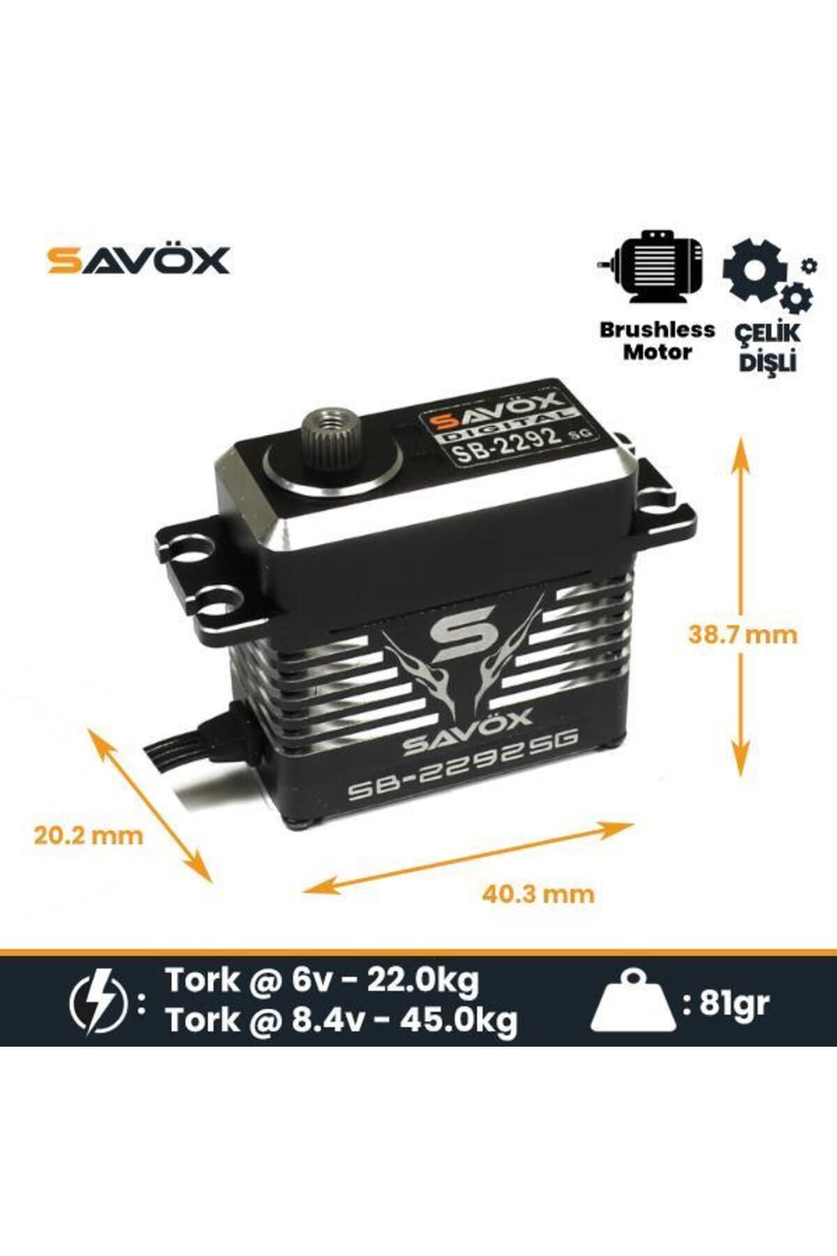 Savöx Savox SB2292SG Black Edition Digital Servo Brushless Motor High Voltage Çelik Dişli