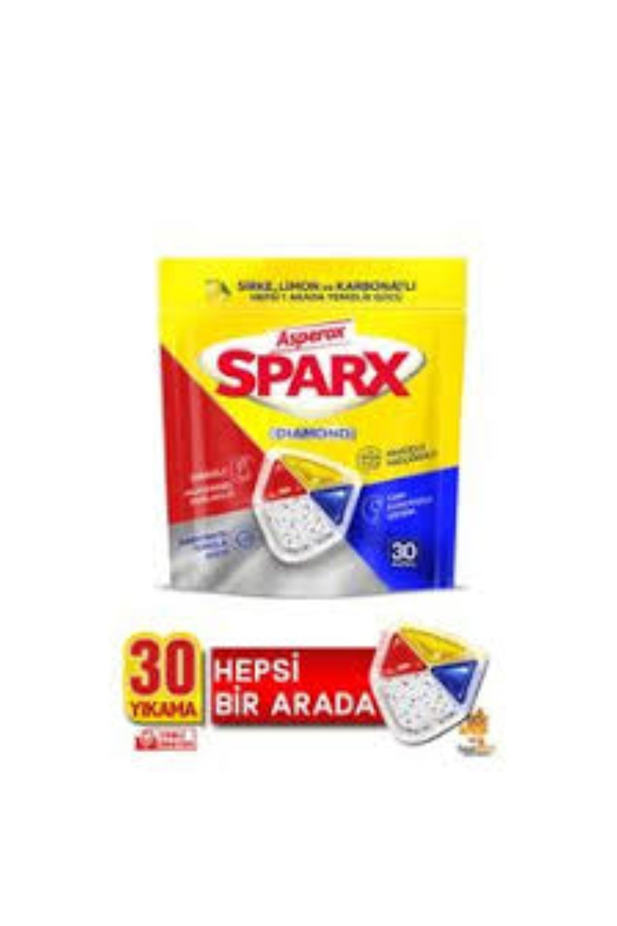 ASPEROX 30 yıkama Sparx Bulaşık Makinesi Kapsülü/Tableti(30lu)