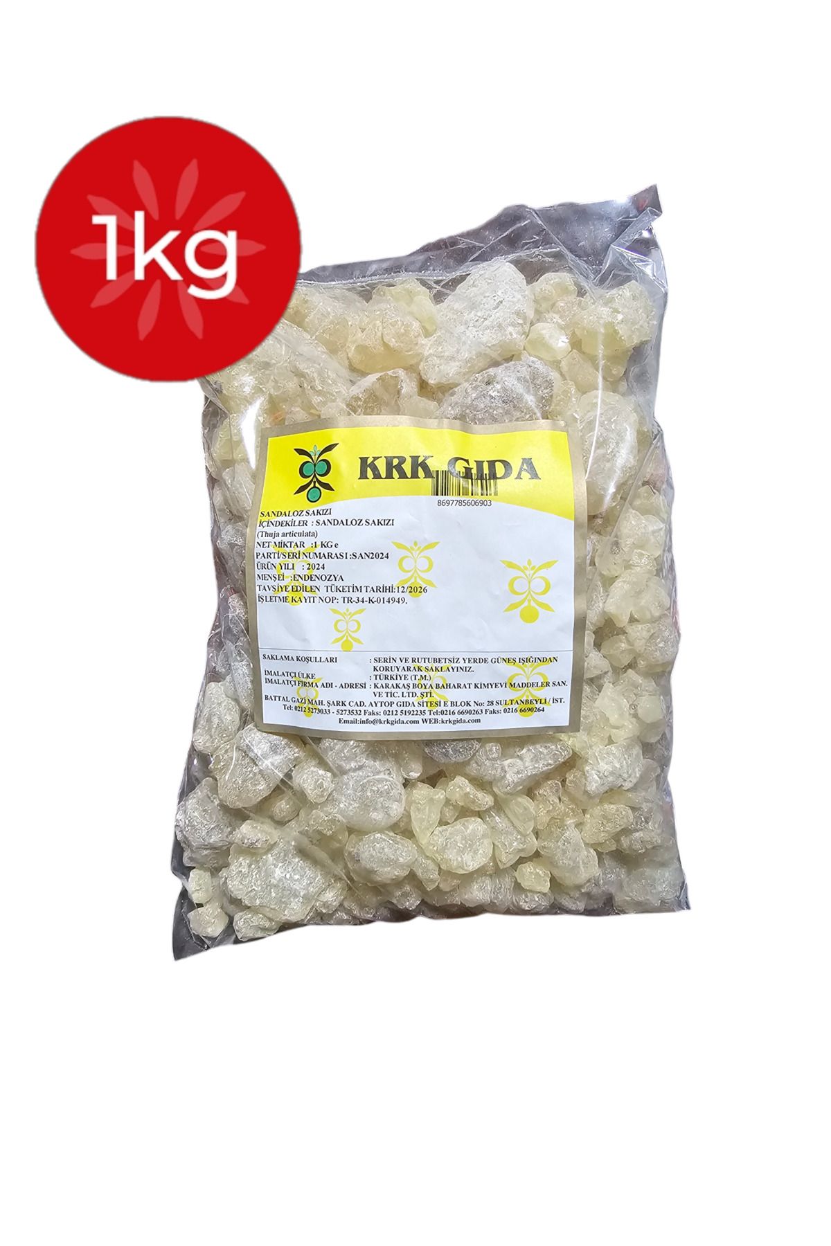 KRK Sandaloz sakızı 1kg doğal krk marka kiloluk alım