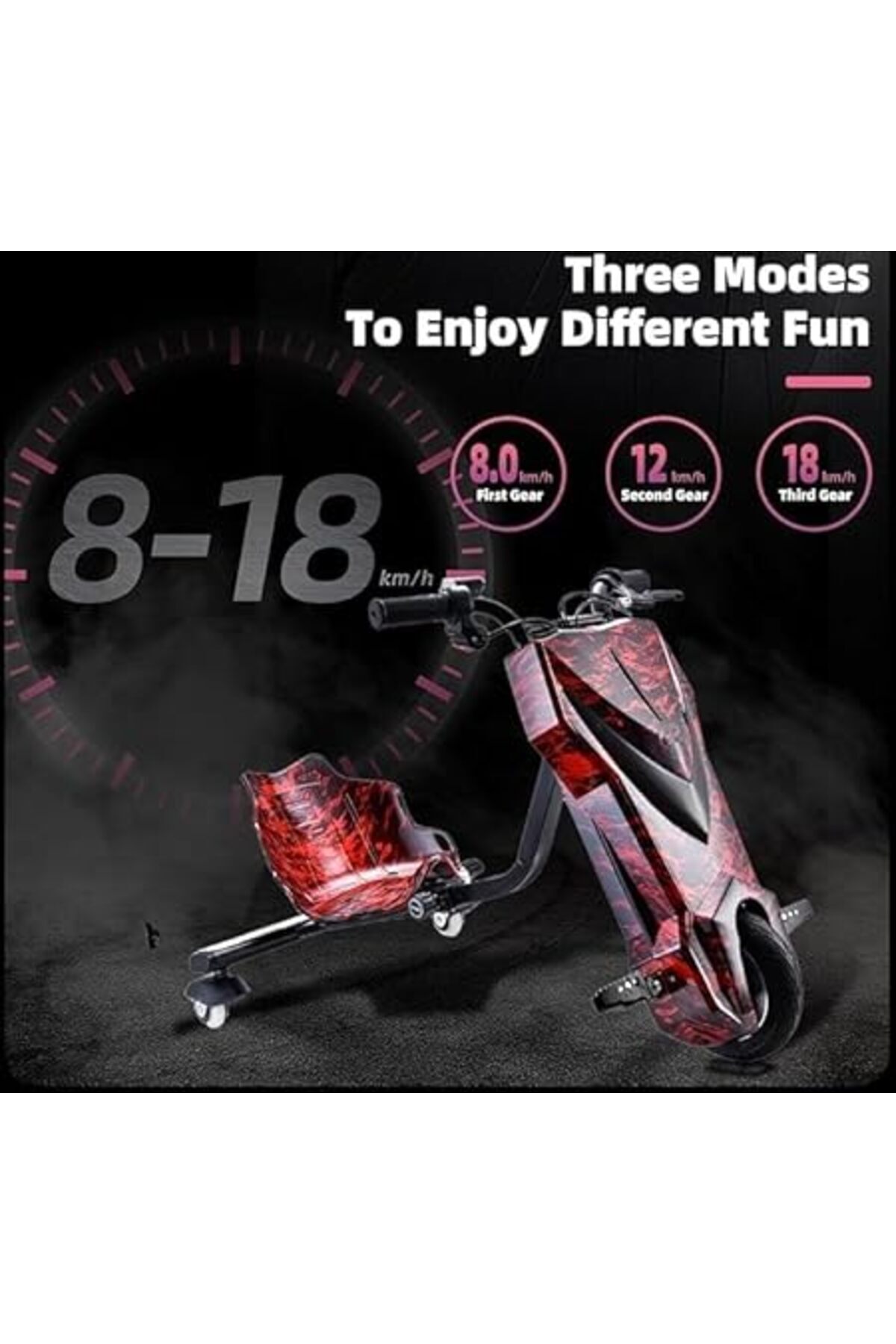 ALBADER-Drifting Electric Scooter Large Size 36V Battery, Electric Drift Scooter With Helmet Pad Set 2