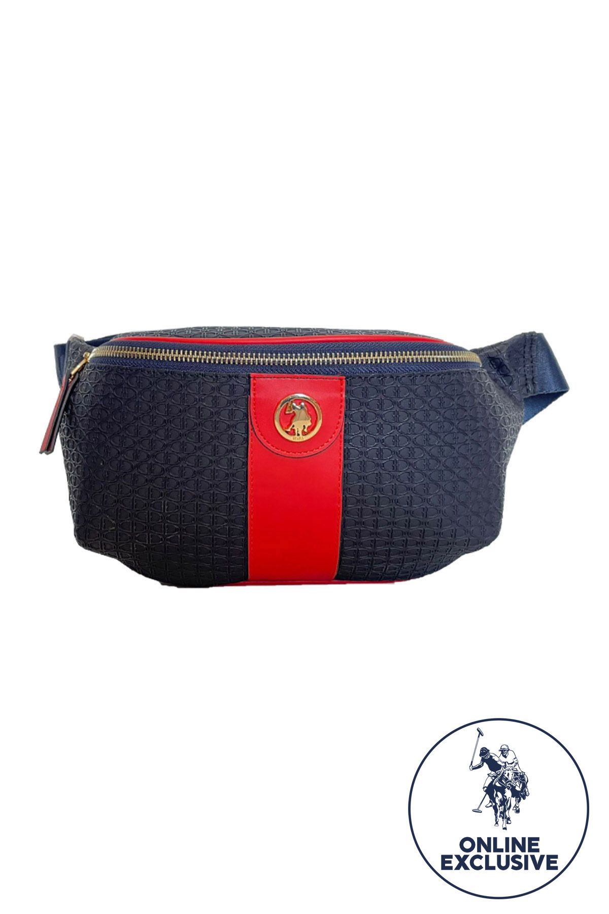 انحصاری آنلاین کیف کمری زنانه آبی-قرمز سرمه ای Us3071 U.S. Polo Assn.