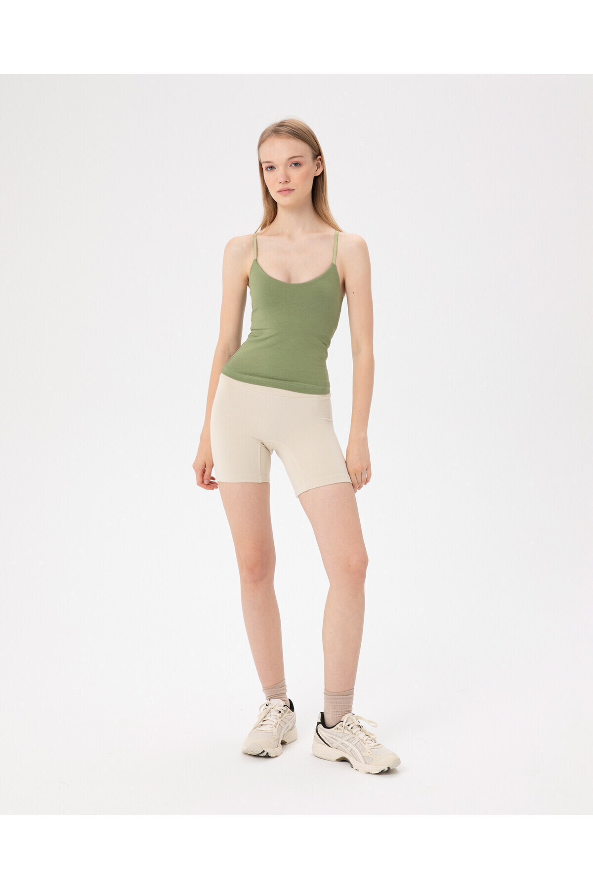 Ayma Active-Green Women's Athlete - Organic Cotton, Thin Adjustable Strap, with Bra 6