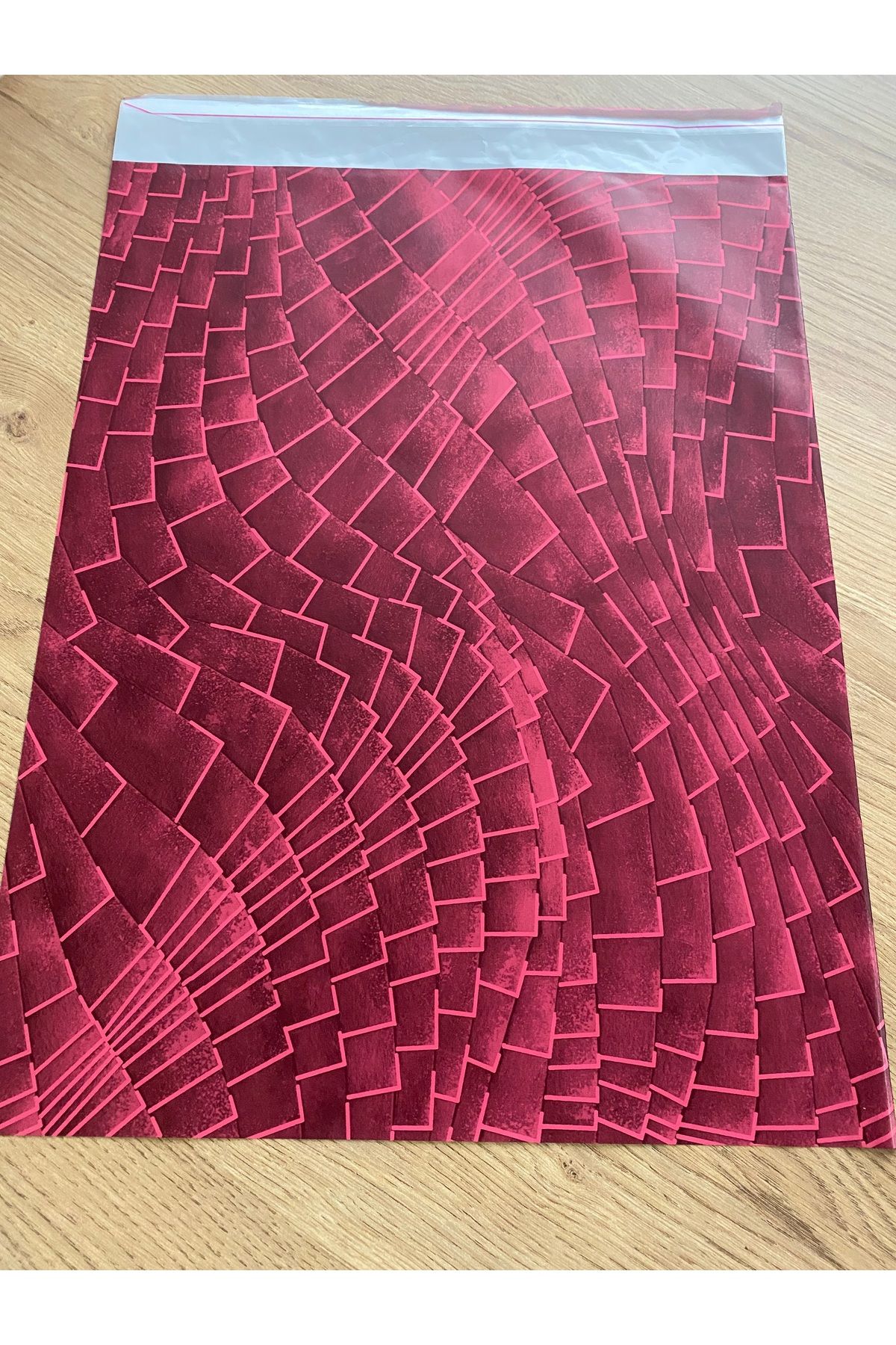faela etiket tasarım paketleme Geantă Cadou Roșie Cu Bandă 35x50 Cm - 10 Bucăți - One Size