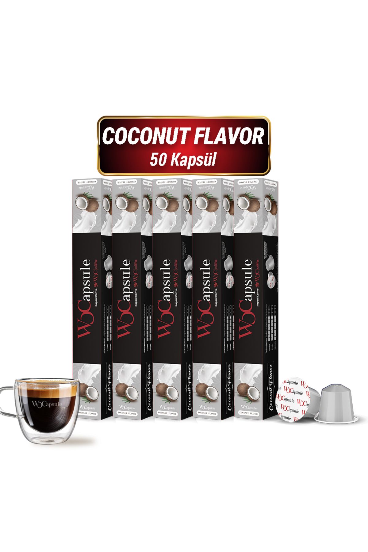 WOC COFFEE WOCapsule Coconut Nespresso Uyumlu Kapsül Kahve 50'li Avantaj Paketi