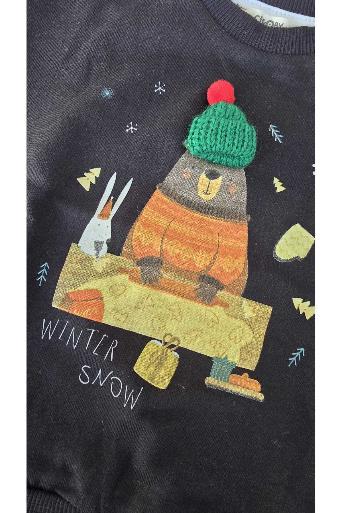 MOW Kids Yılbaşı Temalı Unisex Bebek Çocuk Pamuklu Sweatshirt fotoğrafı 2 (önizleme)