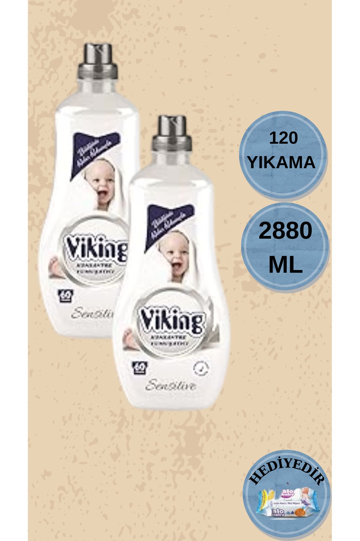 Viking Konsantre Çamaşır Yumuşatıcısı Sensitive 2 Adet (2880 Ml)