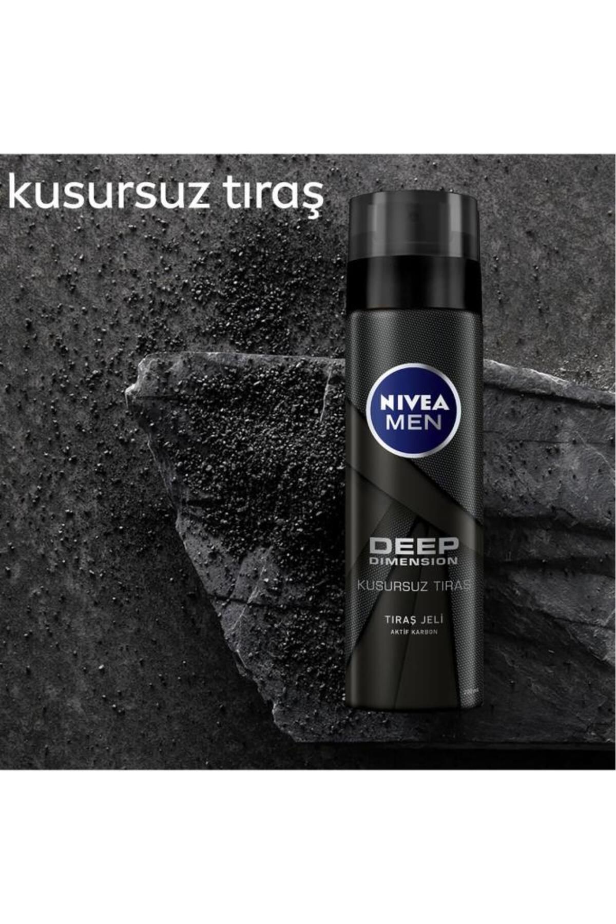 ROSSMANN Men Erkek Tıraş Jeli Deep Dimension 200ml, Kusursuz Tıraş, Aktif Karbon, Kaygan Tıraş Deneyimi