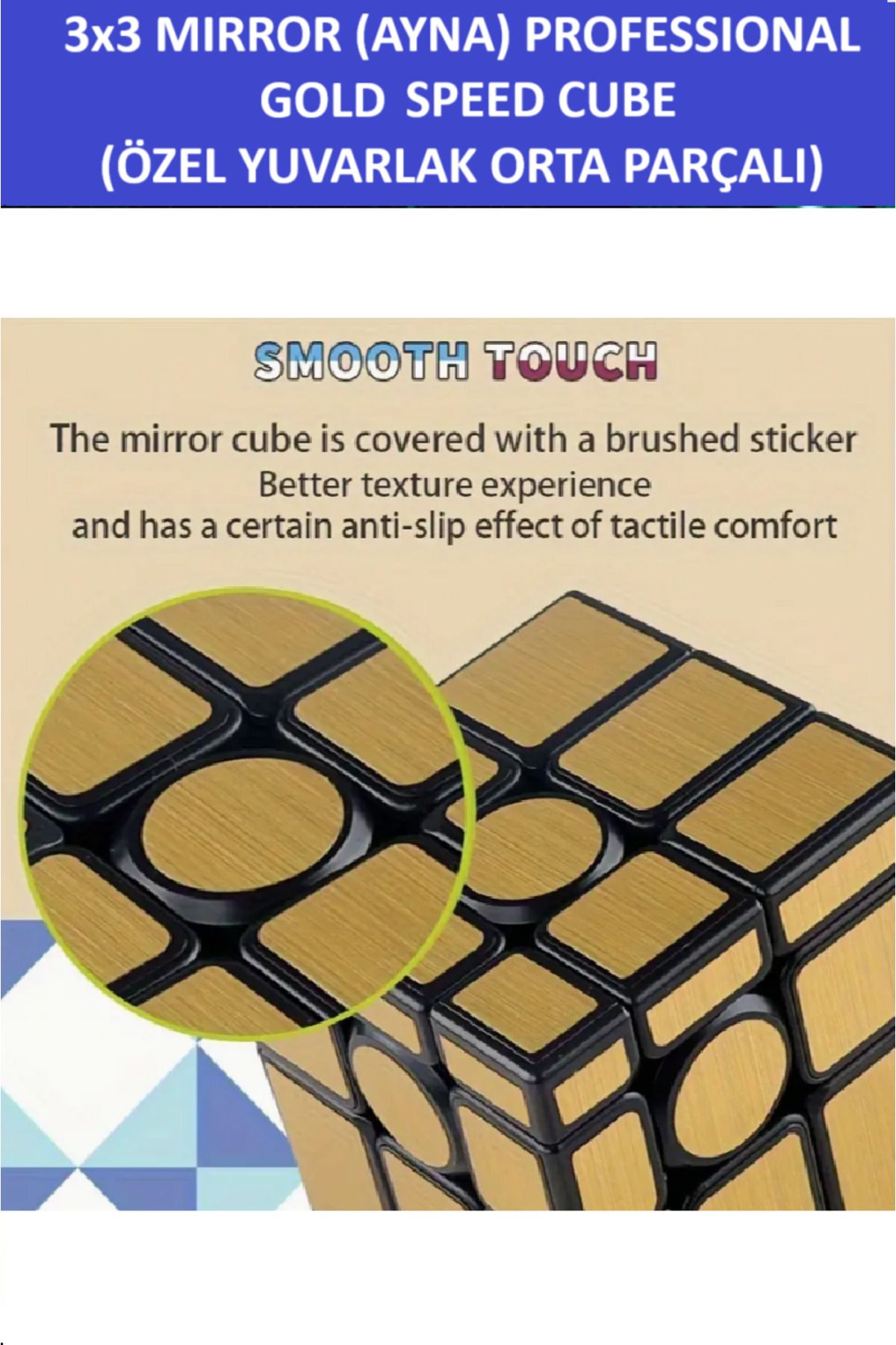 ZETCONCEPT-Professional Speed Cubing - 3X3 Golden Mirror Round Piece Mirror Cube 4