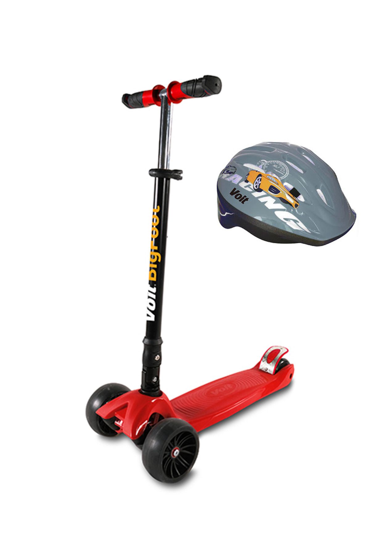 Voit Scooter Işıklı 3 Teker ve Kask (Small)