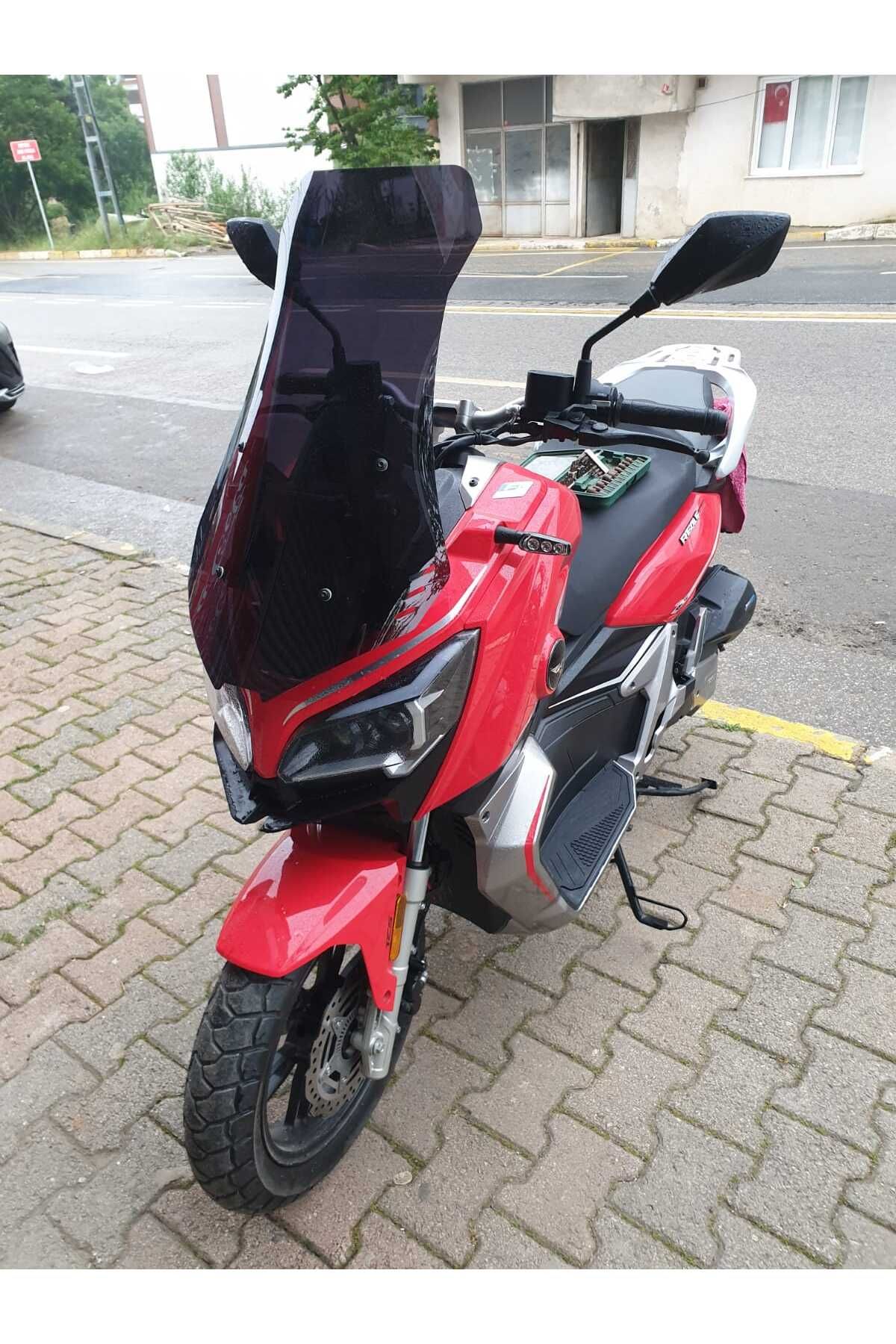 RKS Reale 125 Siperlik Ön Cam 2023-2025 Model 65cm Siyah Renkli 4mm ORTA BOYLU CAM