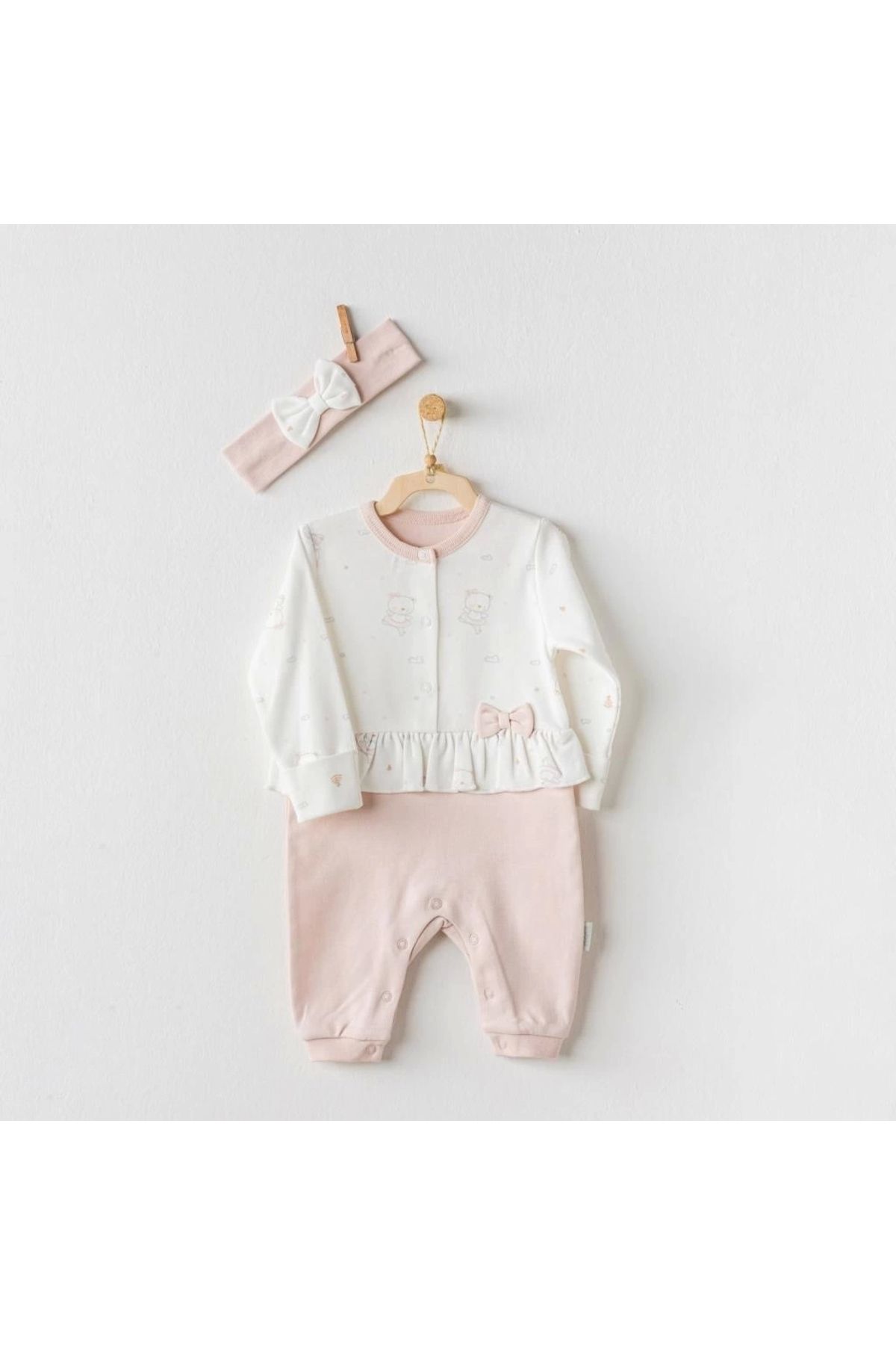 NessiWorld Ac24127 Ballerina Bebek Tulum Takım Ecru Pink