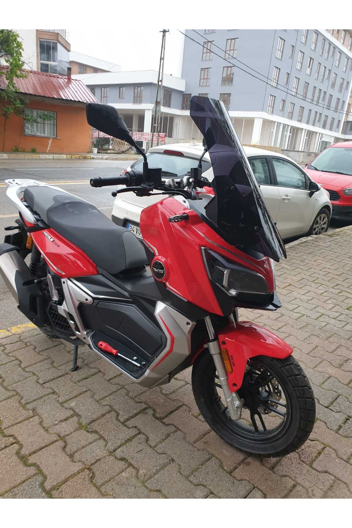 RKS Reale 125 Siperlik Ön Cam 2023-2025 Model 65cm Siyah Renkli 4mm ORTA BOYLU CAM