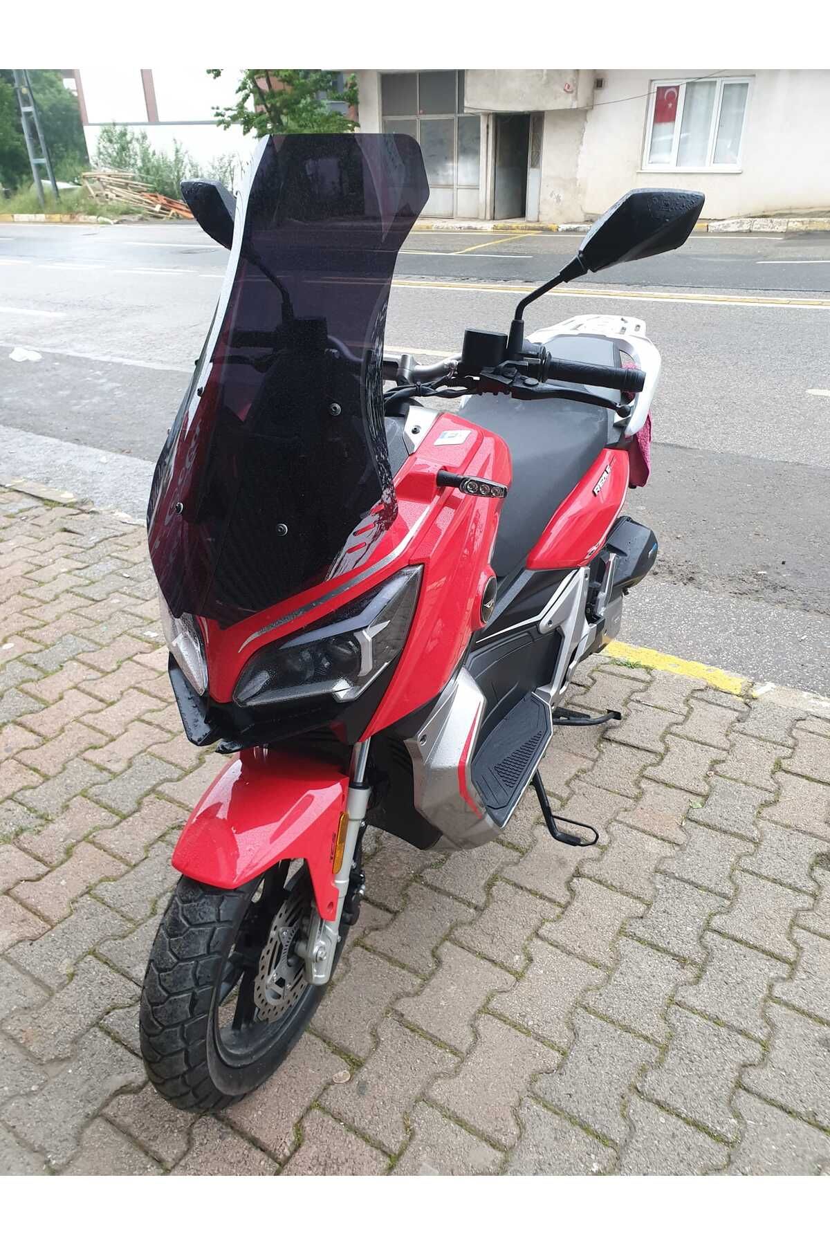 RKS Reale 125 Siperlik Ön Cam 2023-2025 Model 65cm Siyah Renkli 4mm ORTA BOYLU CAM
