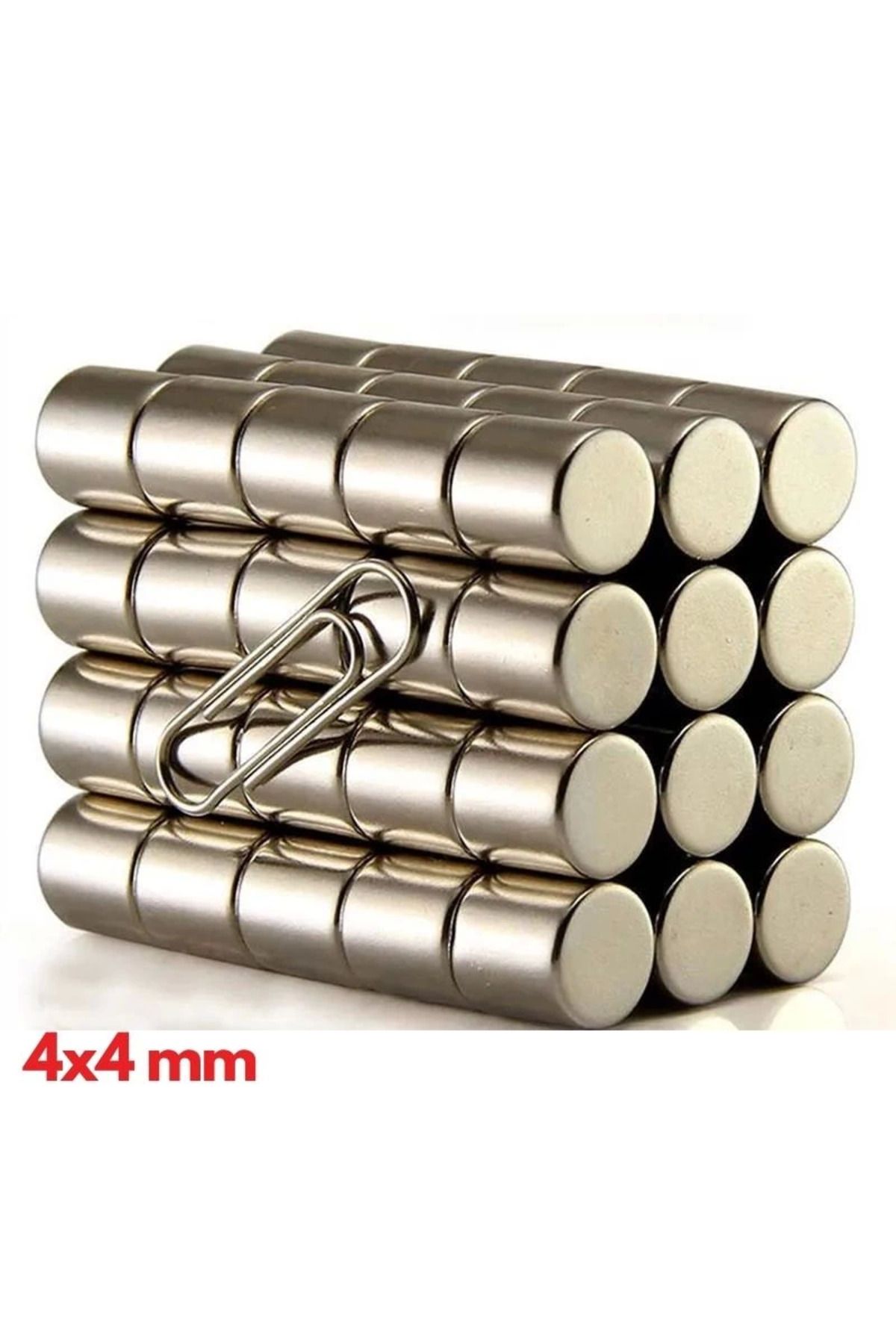 Easy Tedarik N35 4x4mm Neodyum Mıknatıs 400 Adet, Yuvarlak, Nikel Kaplamalı Kaliteli Ve Dayanıklı Ürün