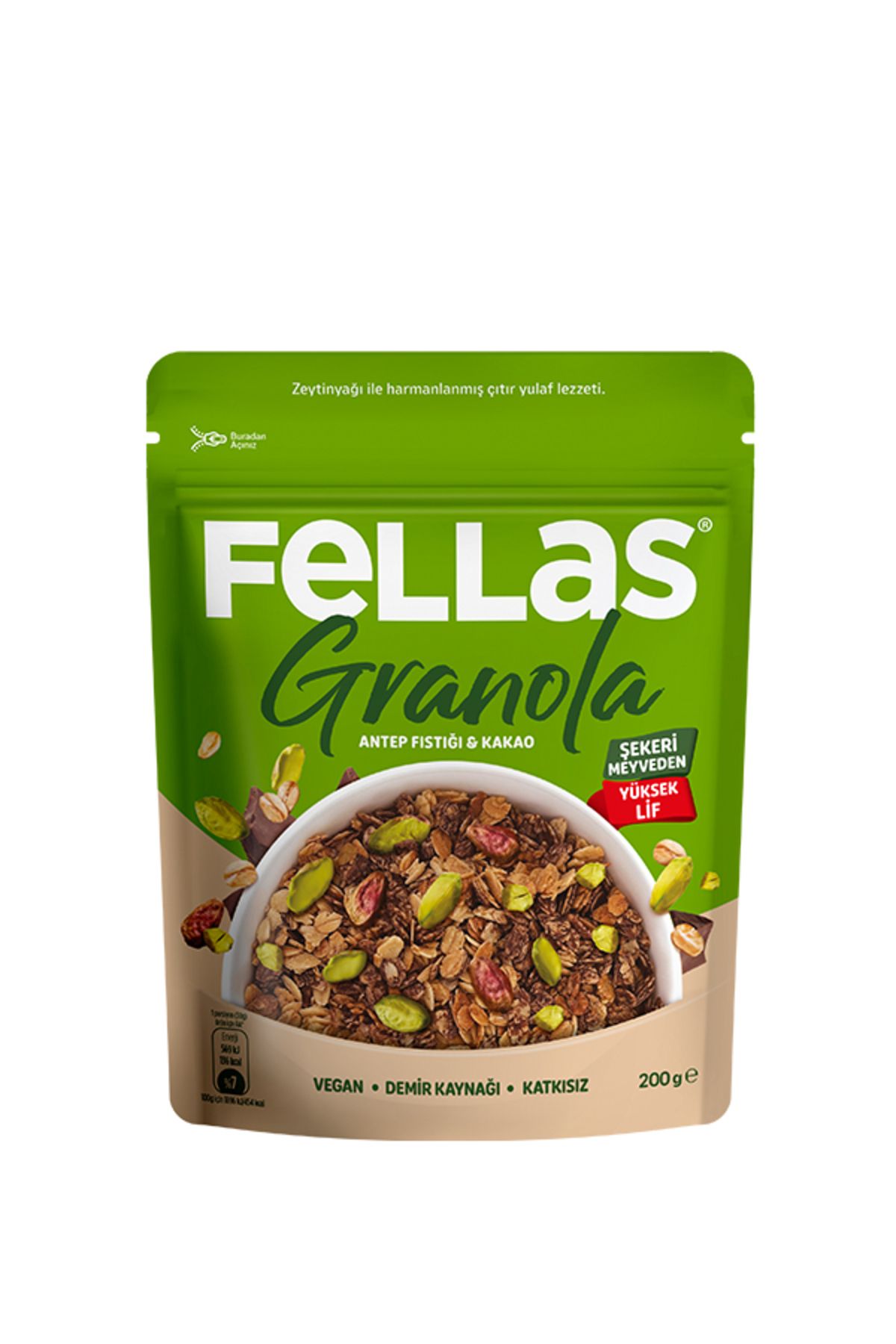 Fellas Granola - Antep Fıstıklı & Kakaolu 200g