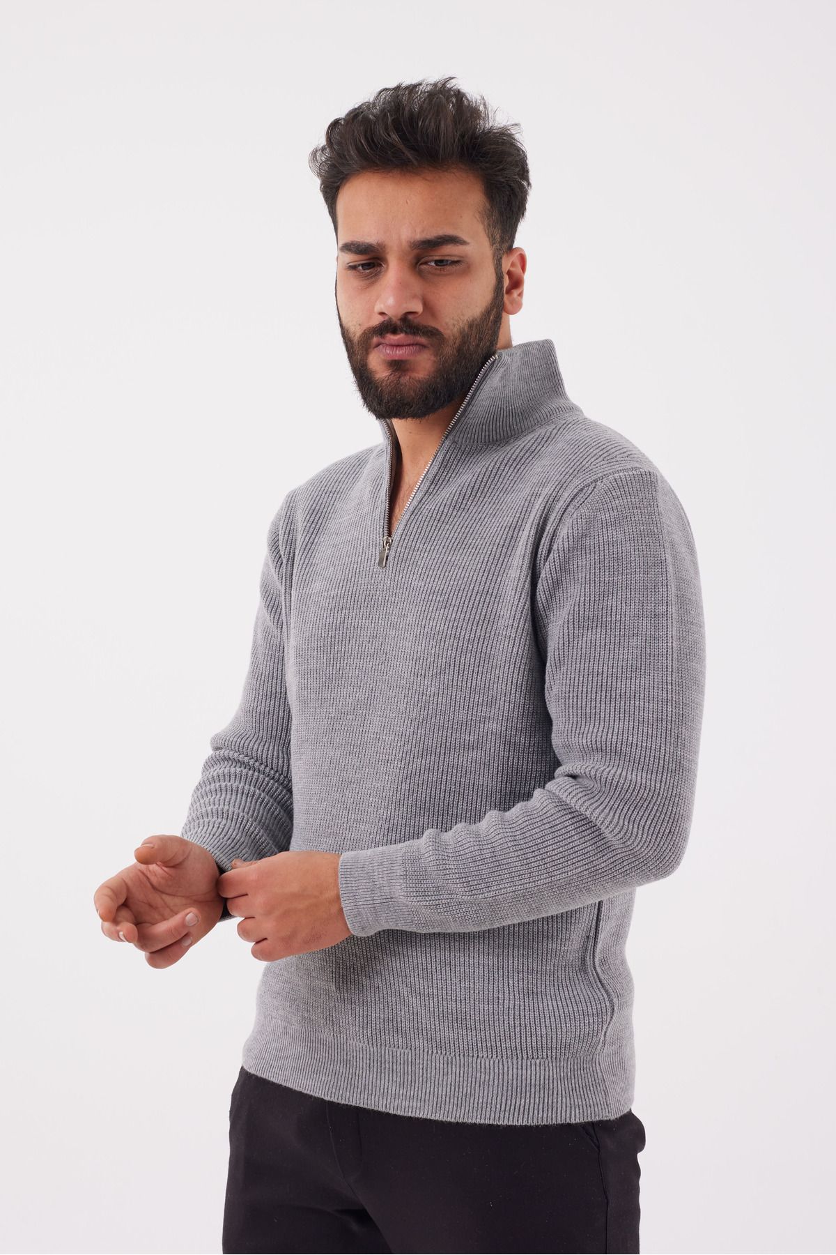 ژاکت پشمی ترکیبی مردانه CAPTAIN KNITWEAR 4444 Mod