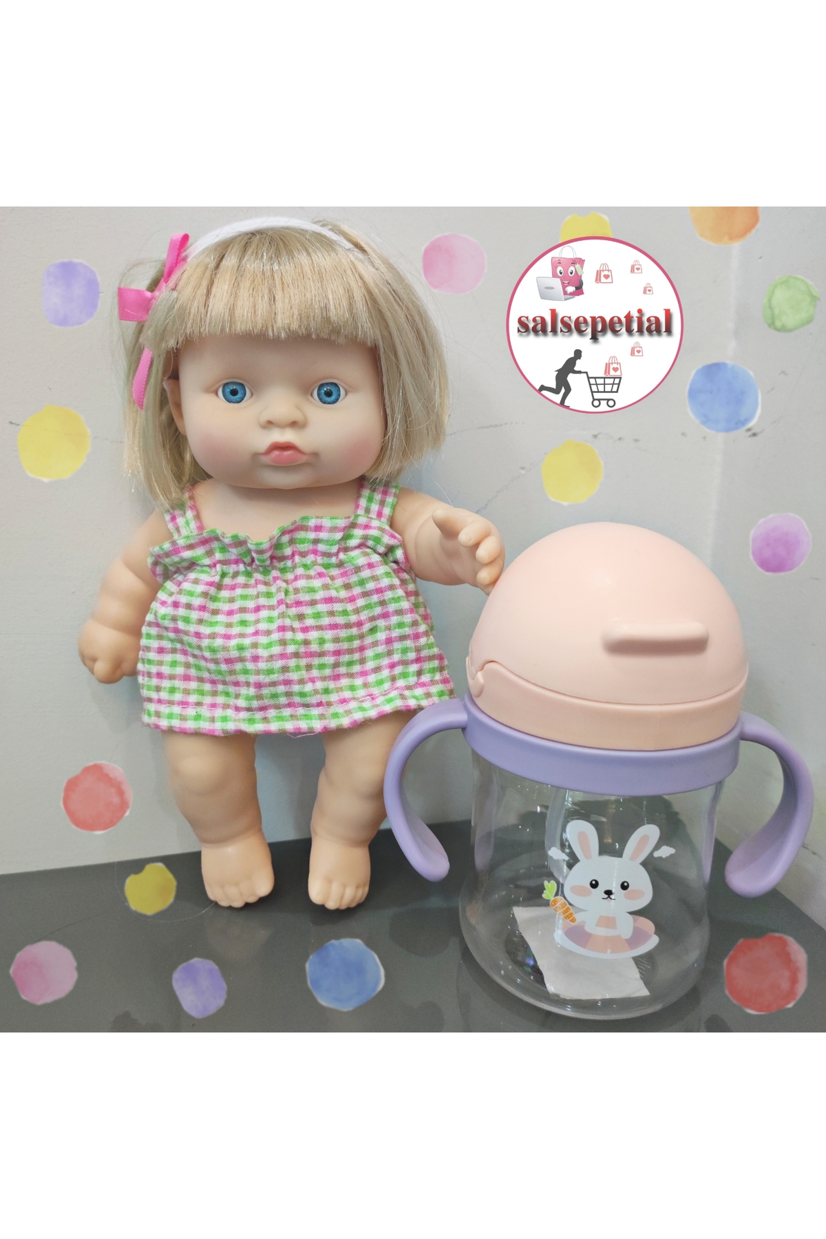 Salsepetial Türkçe Konuşan Şarkı Söyleyen 23cm Et Bebek 250ml Figürlü Pipetli Bebek Matara Biberon 2'li Set fotoğrafı 2 (önizleme)