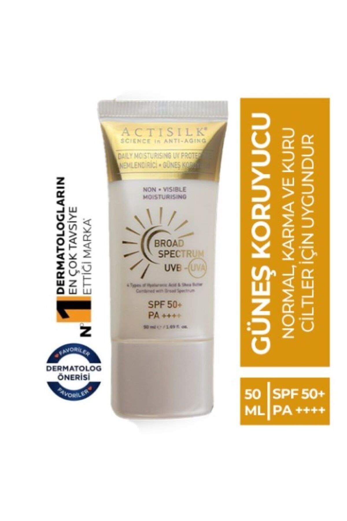 ACTISILK Science In Anti-aging Daily Mousturising Uv Protector Nemlendirici Güneş Koruyucu Spf 50 Pa