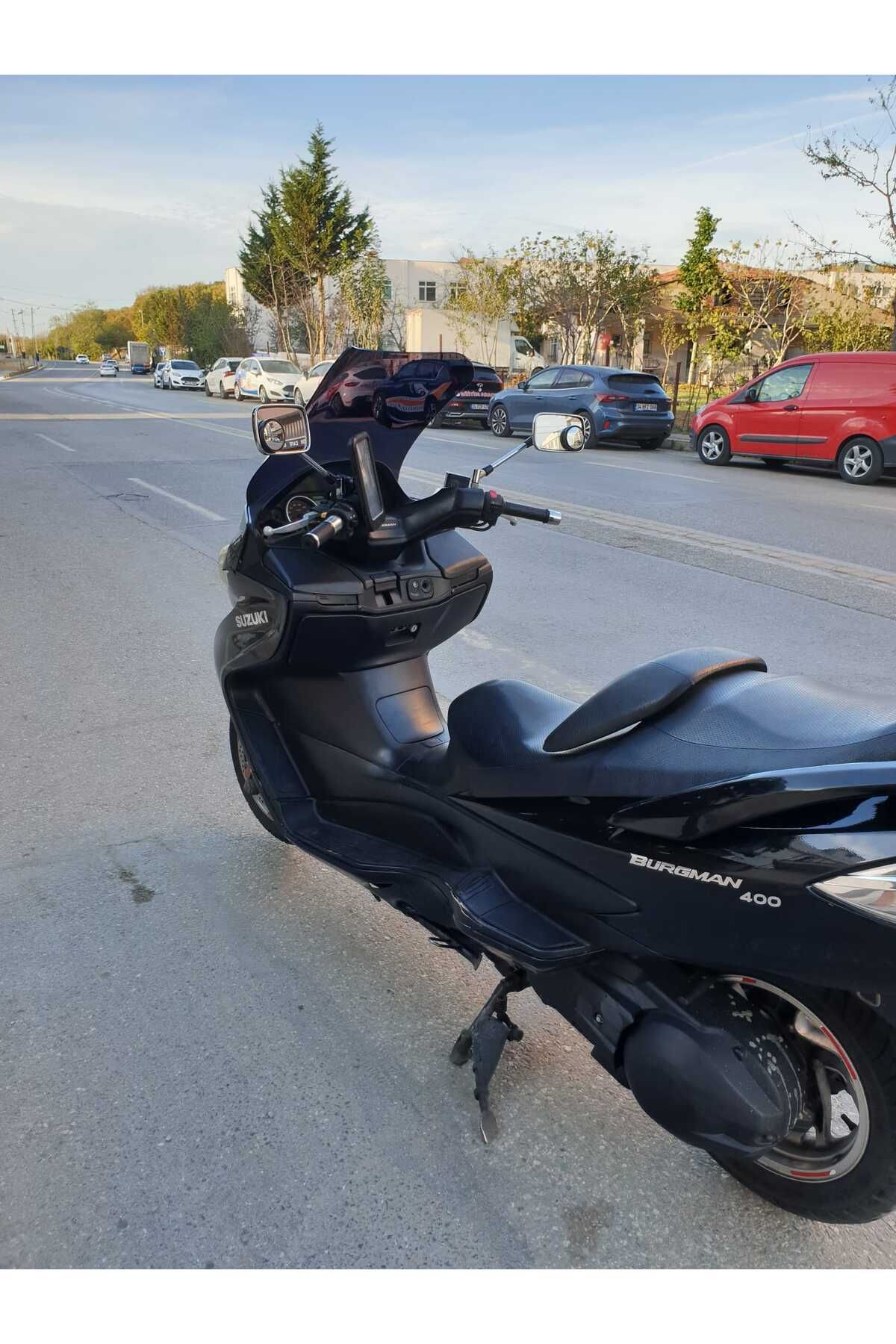 Suzuki Burgman 400 K7 Siperlik Ön Cam 2007 2015 Model 70cm Siyah Renkli 4mm