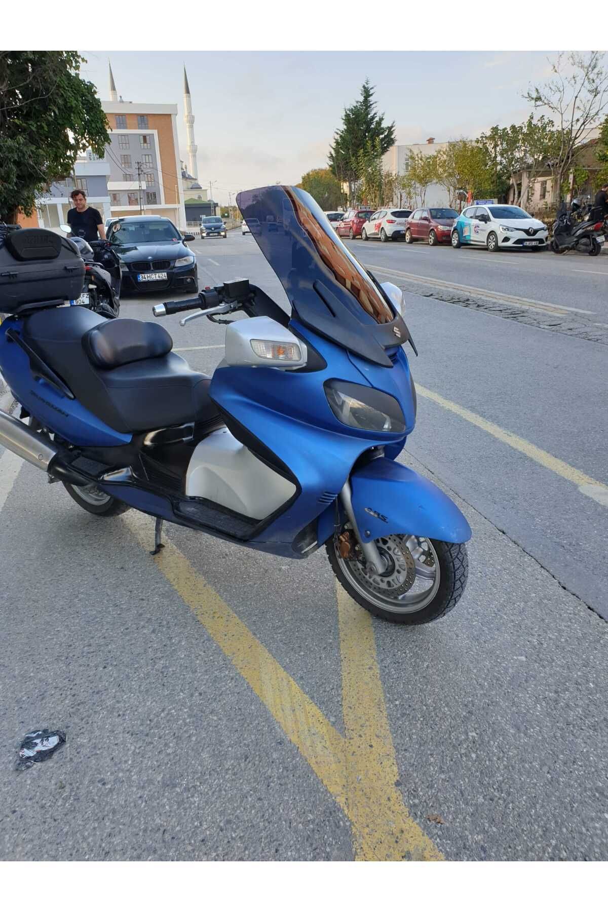 Suzuki Burgman 650 Siperlik Ön Cam 2005 2018 Model 65cm Siyah Renkli 4mm ORTA BOYLU CAM