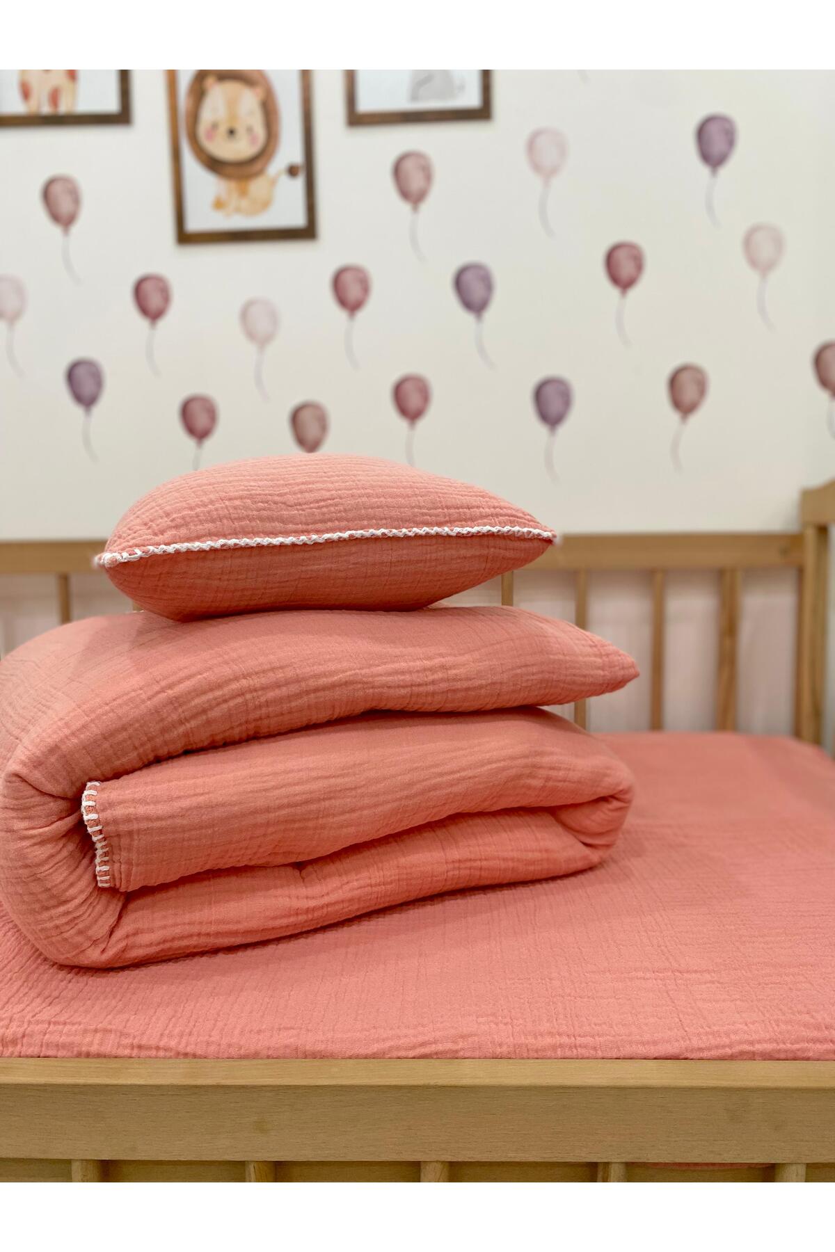 GLOYDEN Park Yatak Bebek Müslin Nevresim Takımı Pembe 70x110 fotoğrafı 5 (önizleme)