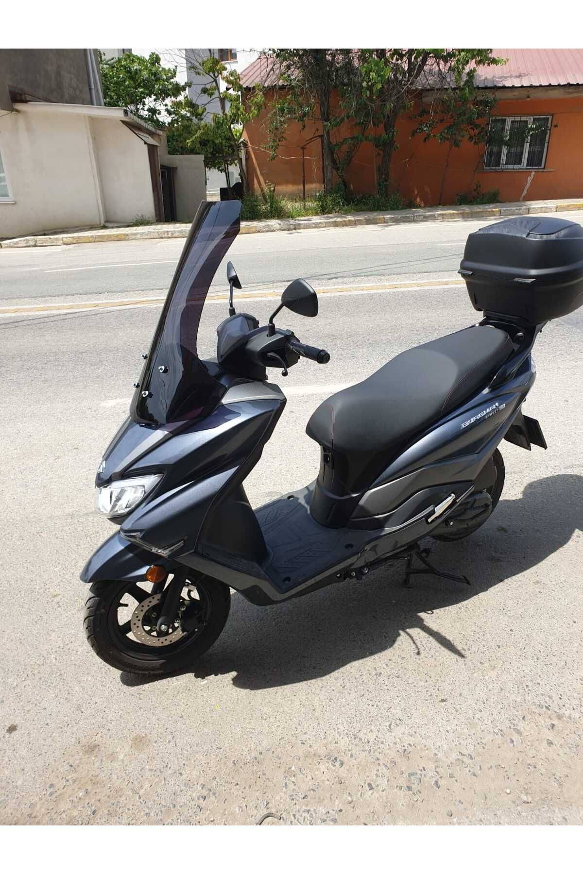 Suzuki Burgman Street EX 125 Siperlik Ön Cam 2023-2025 Model 62cm Siyah Renkli 4mm