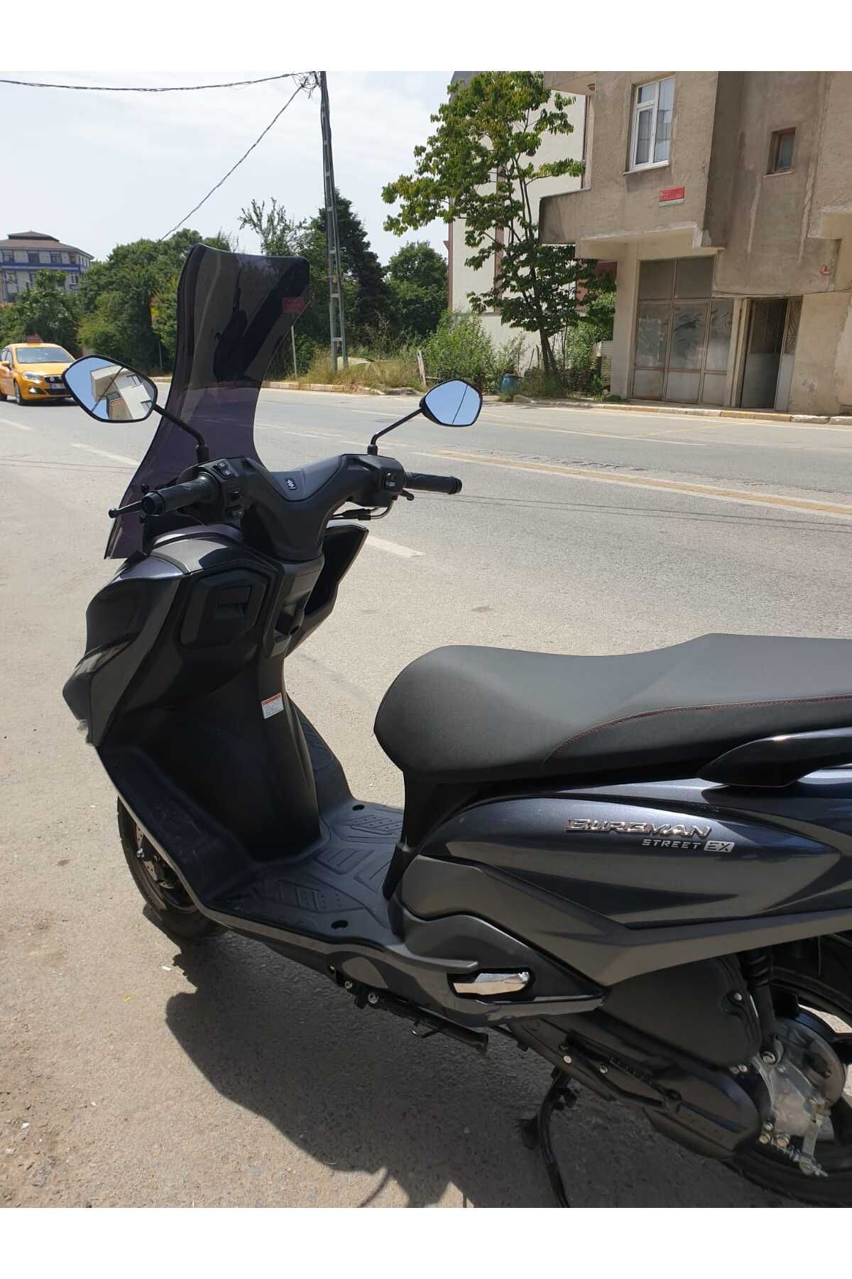 Suzuki Burgman Street EX 125 Siperlik Ön Cam 2023-2025 Model 62cm Siyah Renkli 4mm