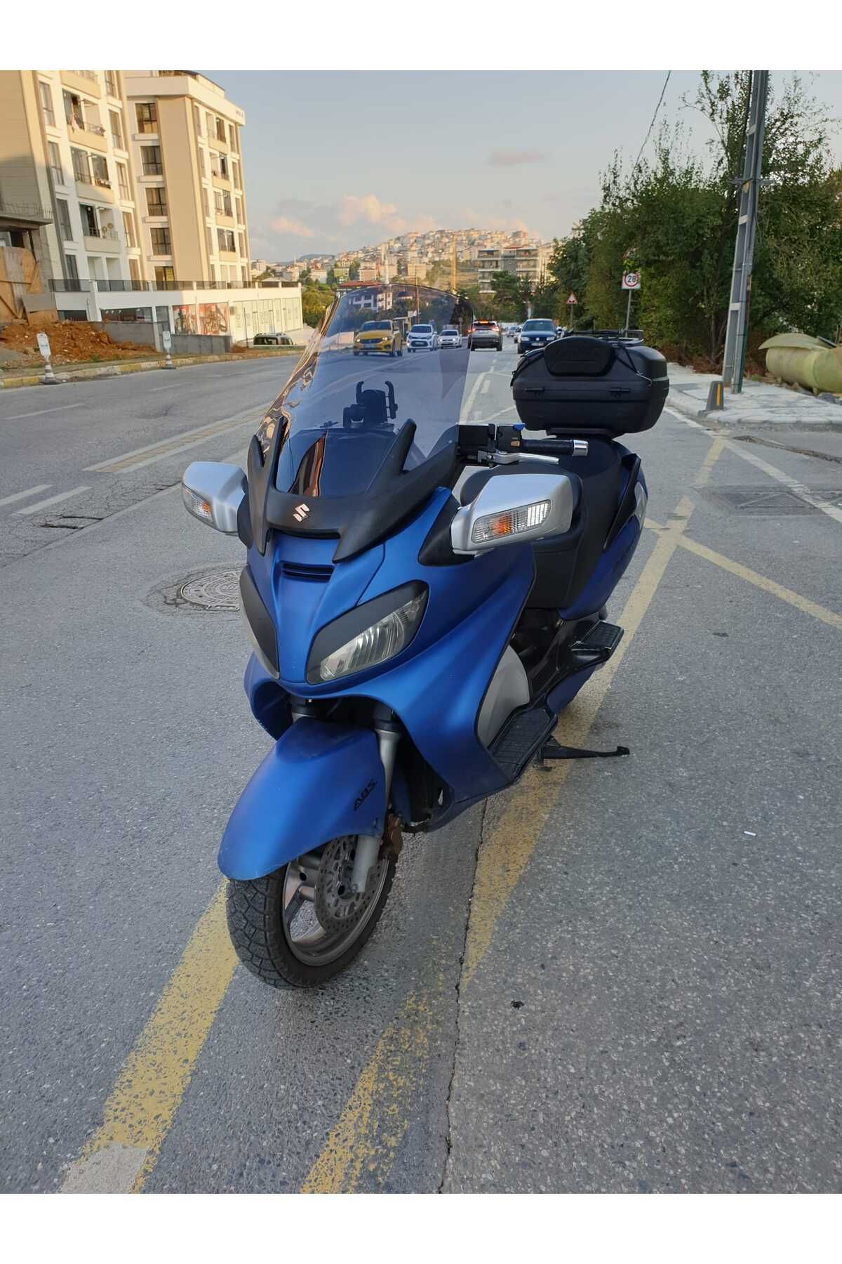 Suzuki Burgman 650 Siperlik Ön Cam 2005 2018 Model 65cm Füme Renkli 4mm ORTA BOYLU CAM