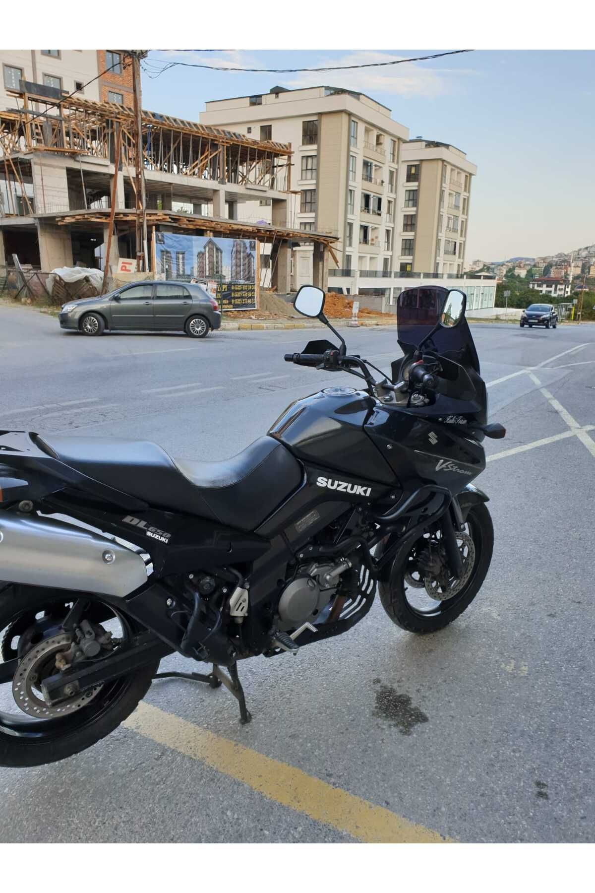 Suzuki V-strom DL 650-1000 Siperlik Ön Cam 2004-2010 Model 45cm Siyah Renkli 4mm