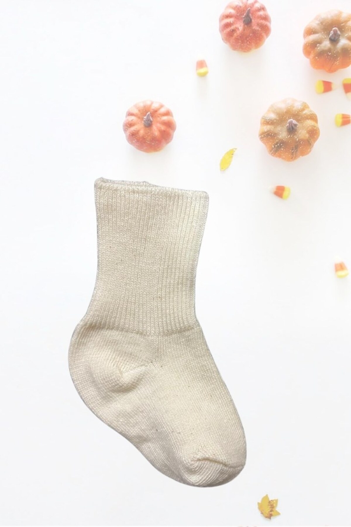 Akface Ham Pamuk Organik Termal Unisex Bebek Çorabı 0-2 Yaş fotoğrafı 2 (önizleme)