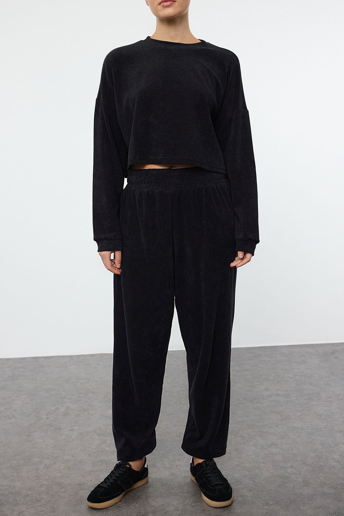 Trendyol Collection-Зручний набір езофманів та рушників Orme чорного кольору TWOAW22EM0138 3