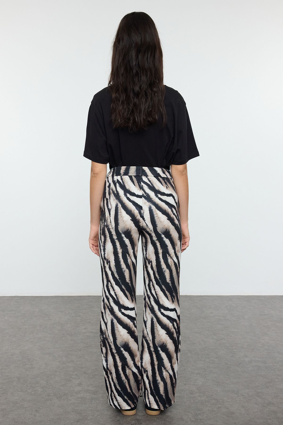 Trendyol Collection-Colorful Tiger Print Straight Cut Pants - Twoaw25Pl00030 5