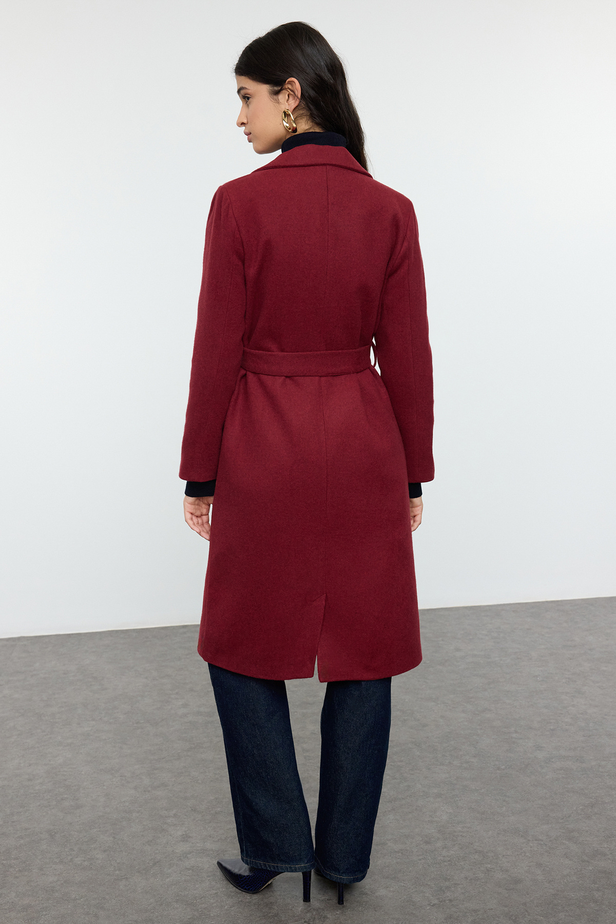 Trendyol Collection-Palton roșu cu curea - TWOAW23KB00018 5