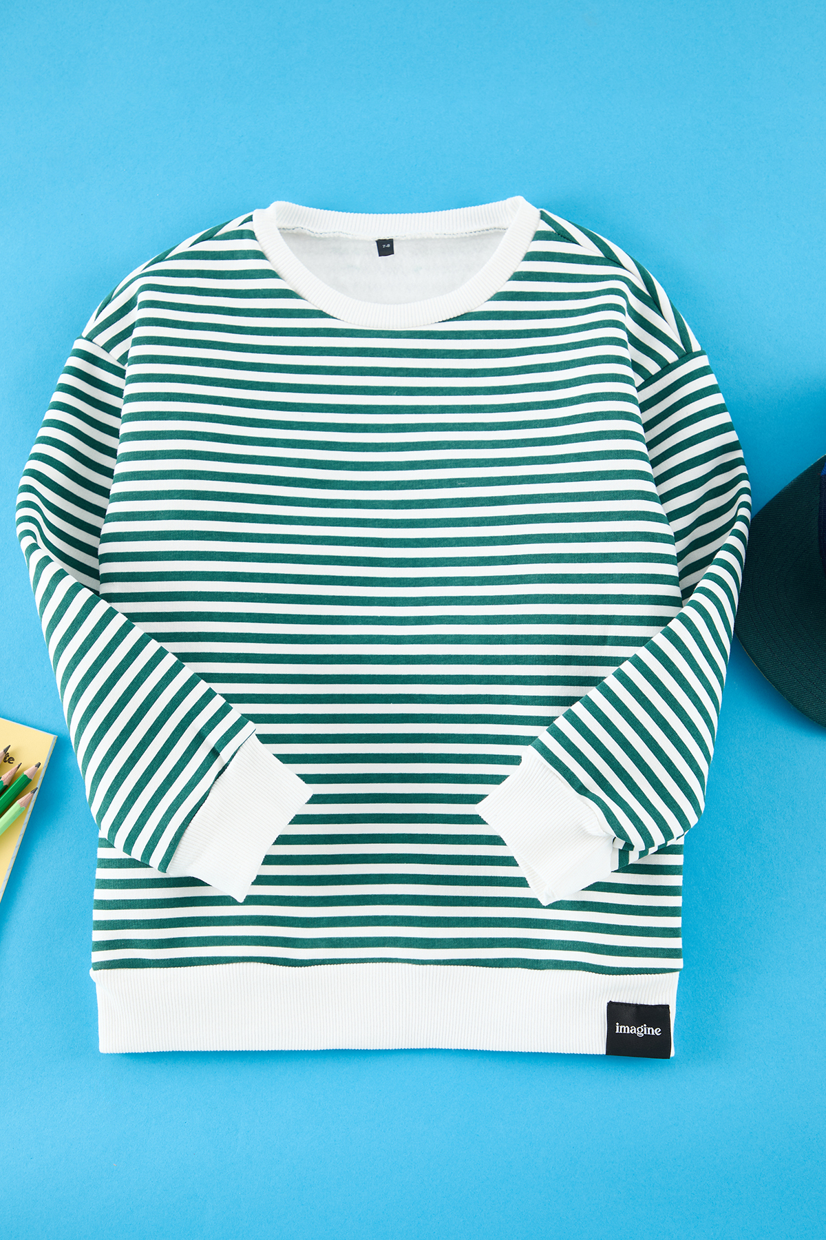 Trendyolmilla  Yeşil*St Erkek Çocuk Düz Örme Mini Me Sweatshirt TKDAW25SW00112