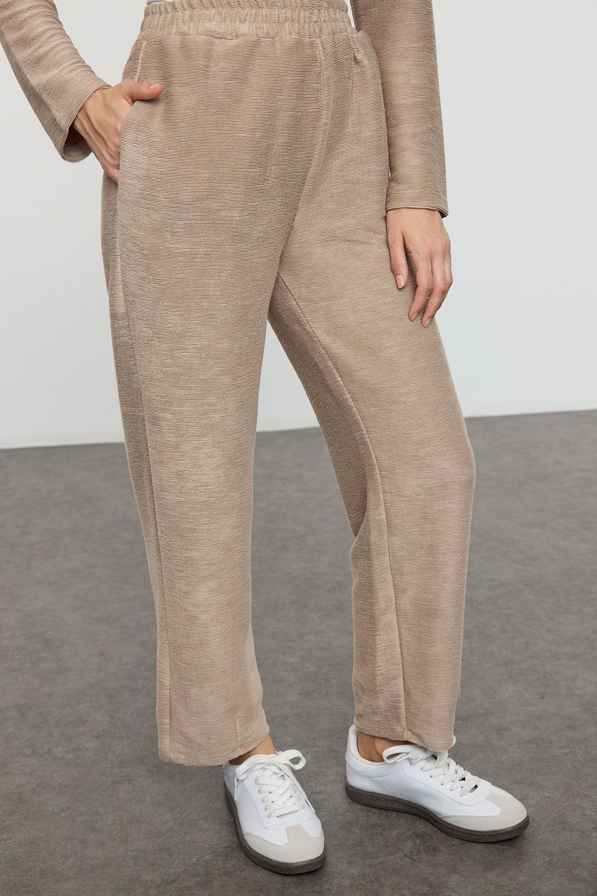 Trendyol Modest-Mink Diver/Scuba Stand γιακά με πλεκτή τσέπη στο κάτω μέρος TCTAW25US00121 4