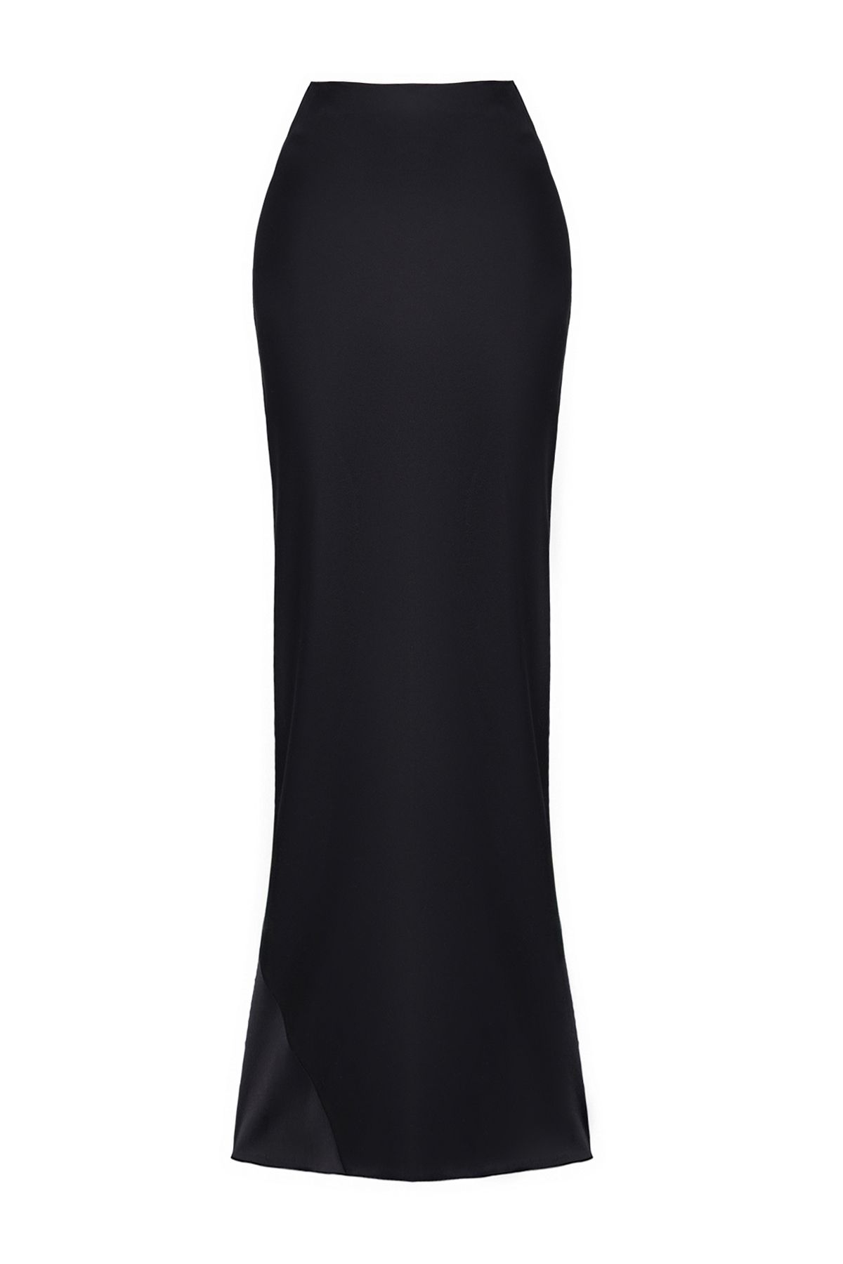 Trendyol Collection-Langer Rock aus Satingewebe in Schwarz - TPRAW24ET00040 10